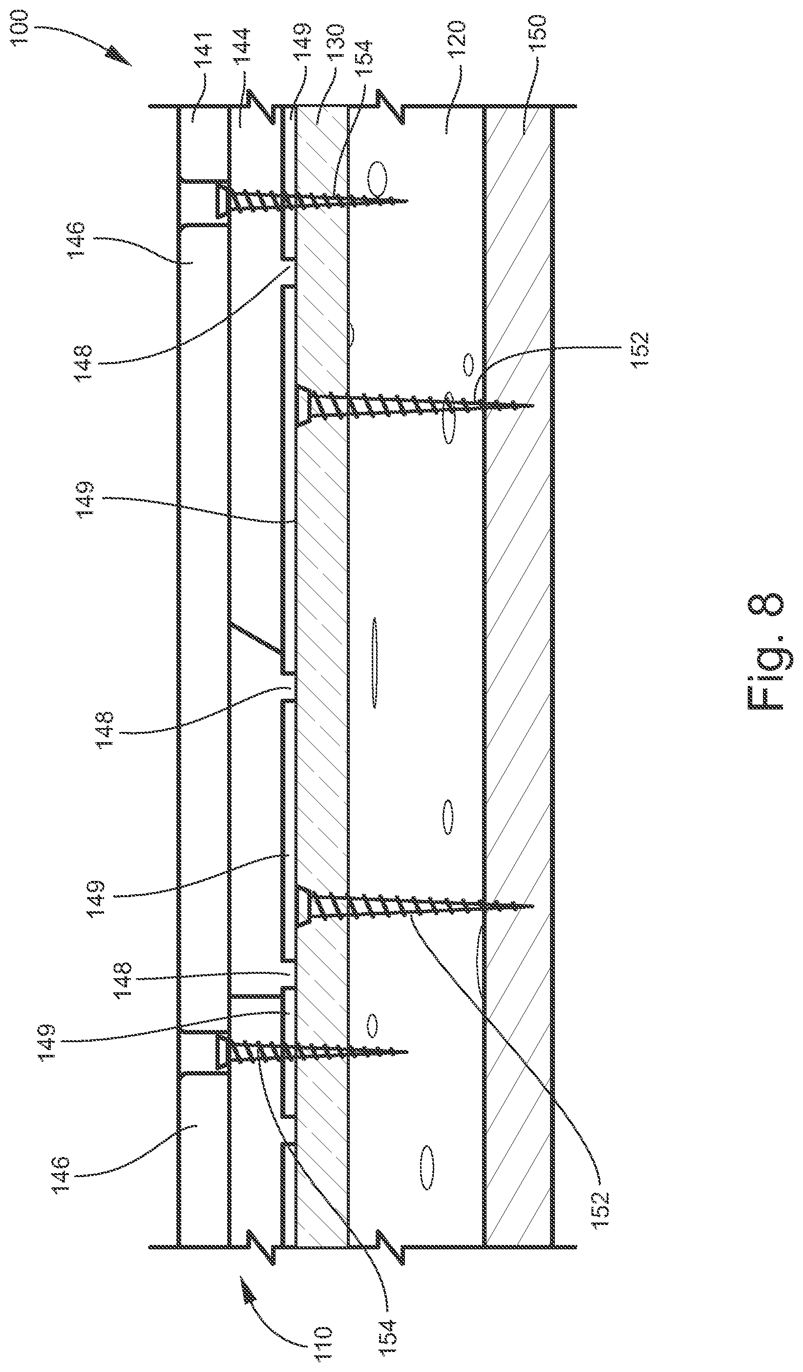 Patent US12312815 Figure 8 – Wall panel