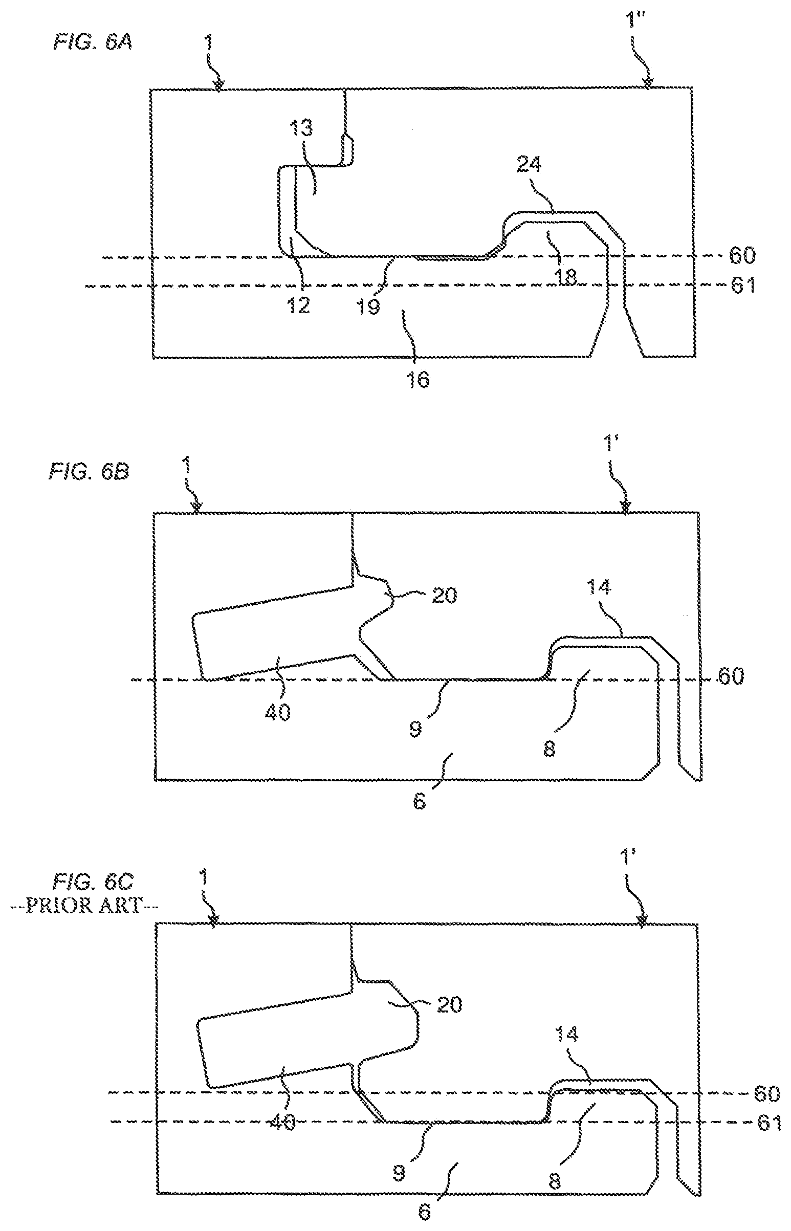 Patent US12312816 Figure 6 – Building panel with a mechanical locking system