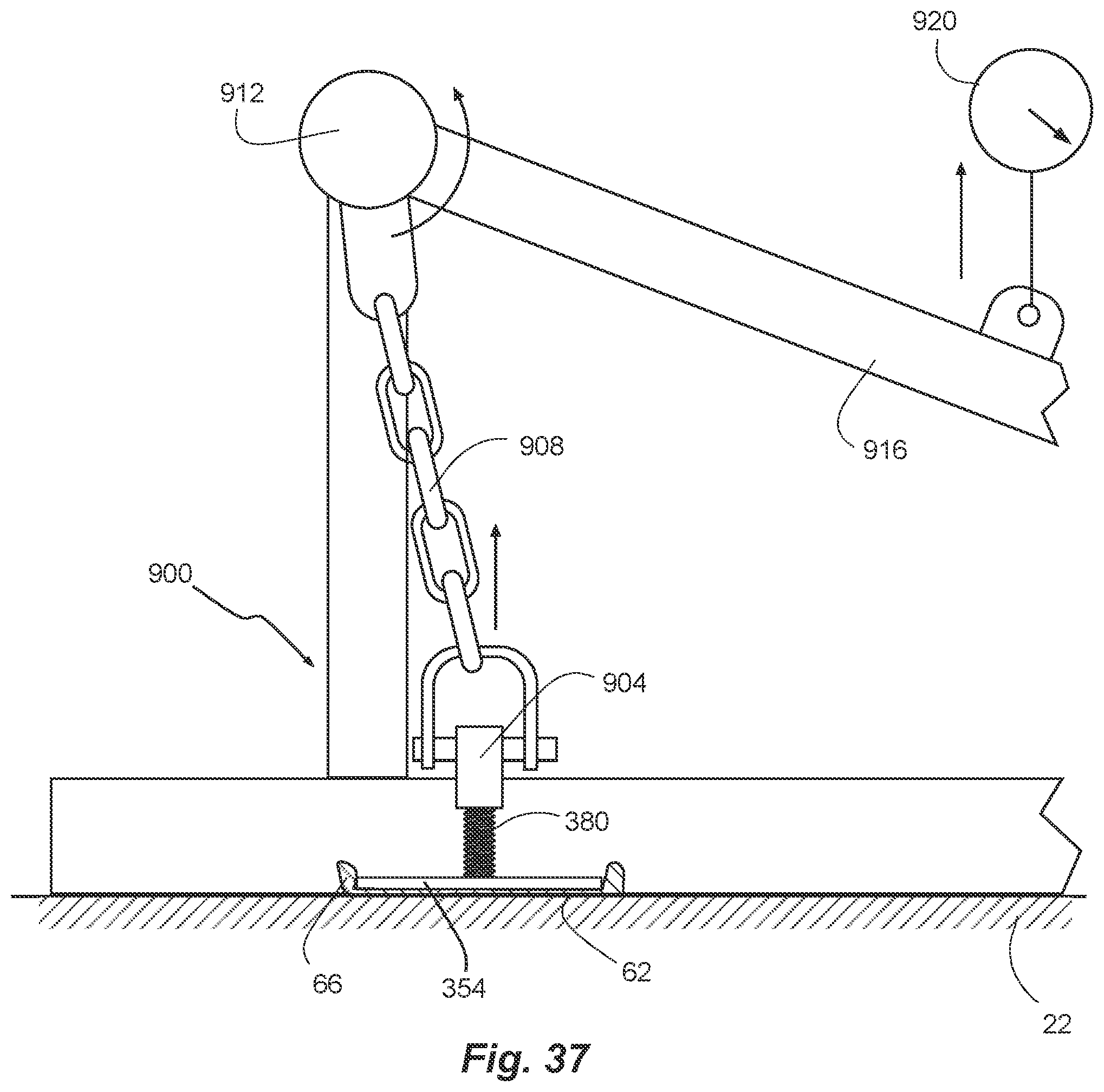 Patent US12312818 Figure 14 – Adhesive anchoring of subfloor