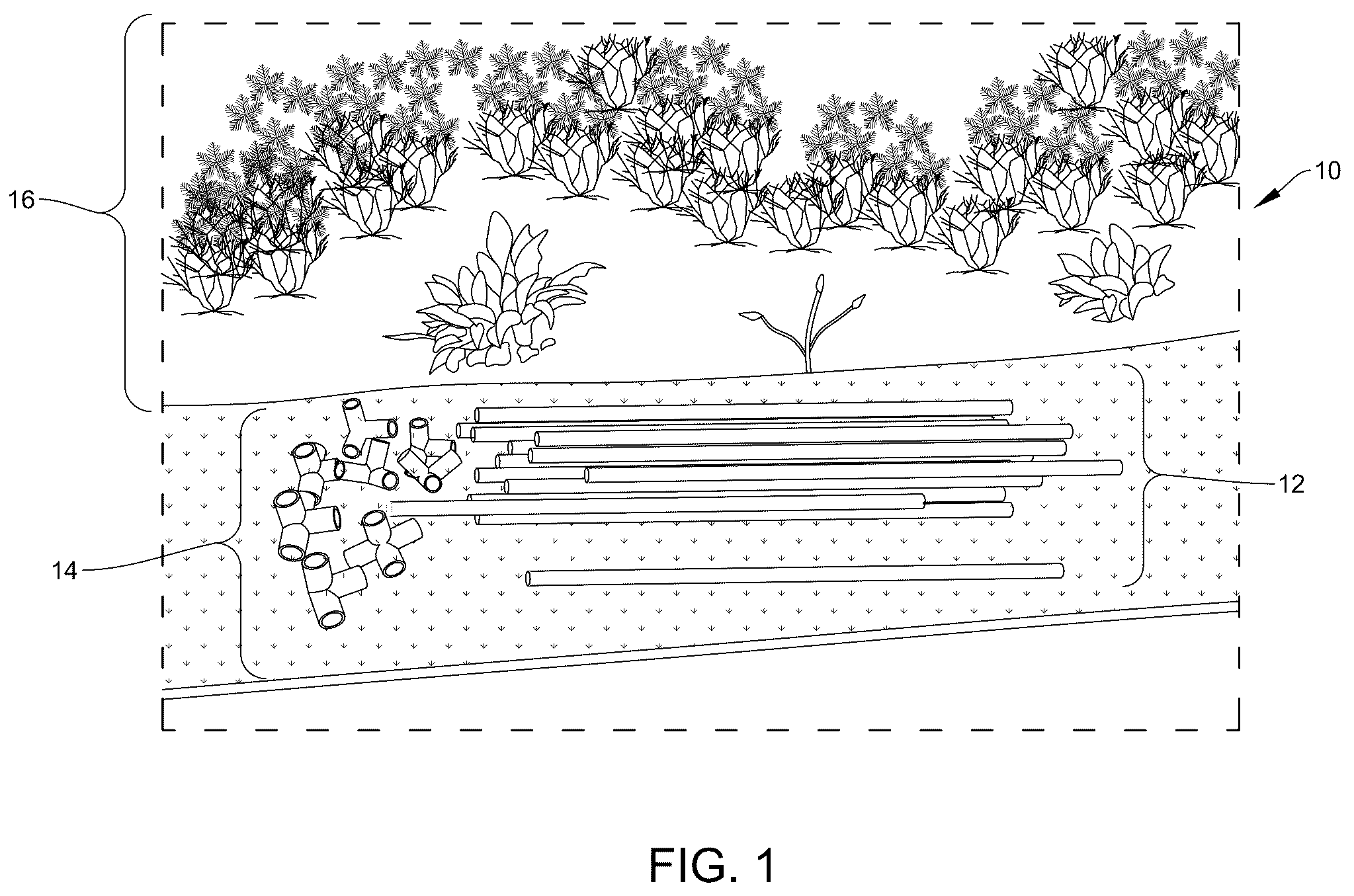Patent US12312821 Figure 1 – Adaptable, temporary landscape protection structure