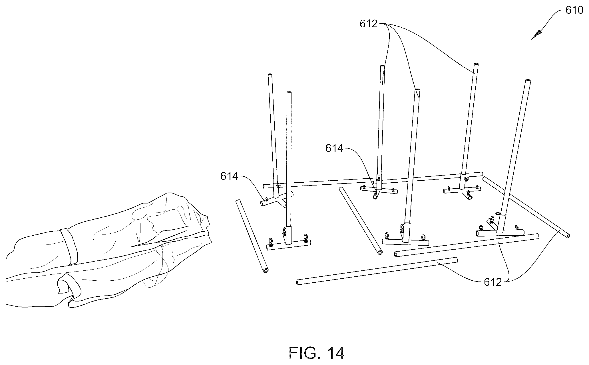 Patent US12312821 Figure 14 – Adaptable, temporary landscape protection structure