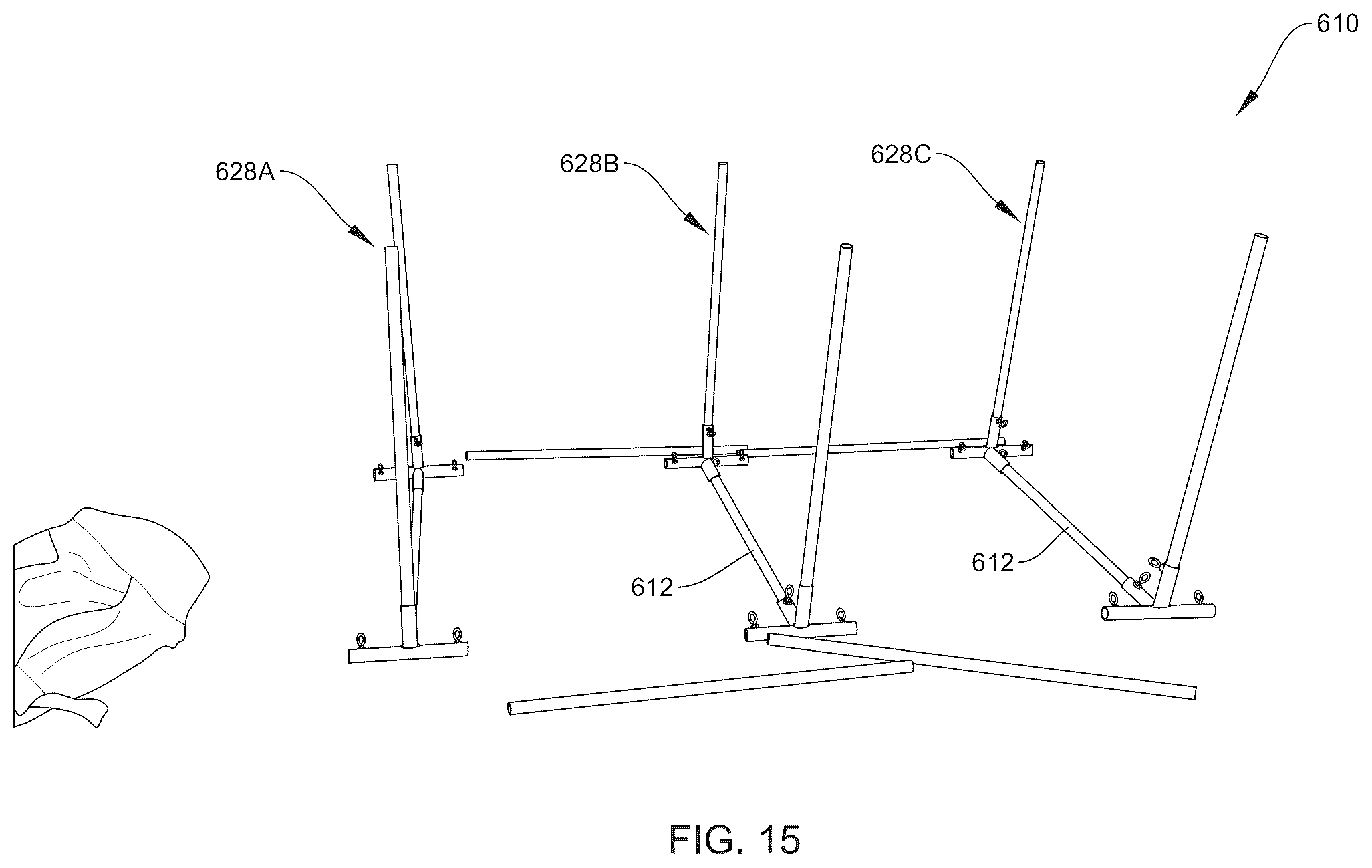 Patent US12312821 Figure 15 – Adaptable, temporary landscape protection structure