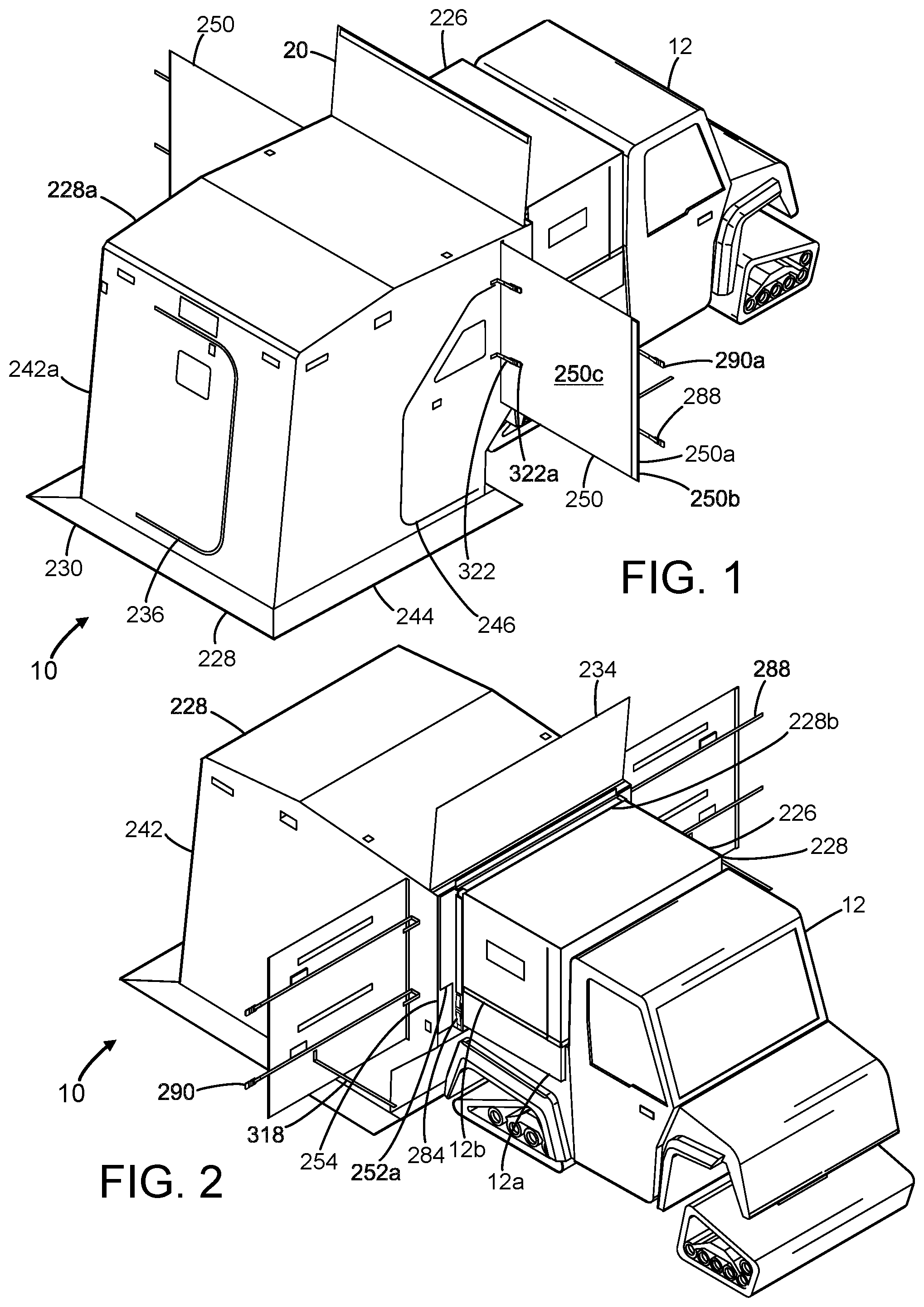 Patent US12312823 Figure 1 – Portable multi-hinged shelter