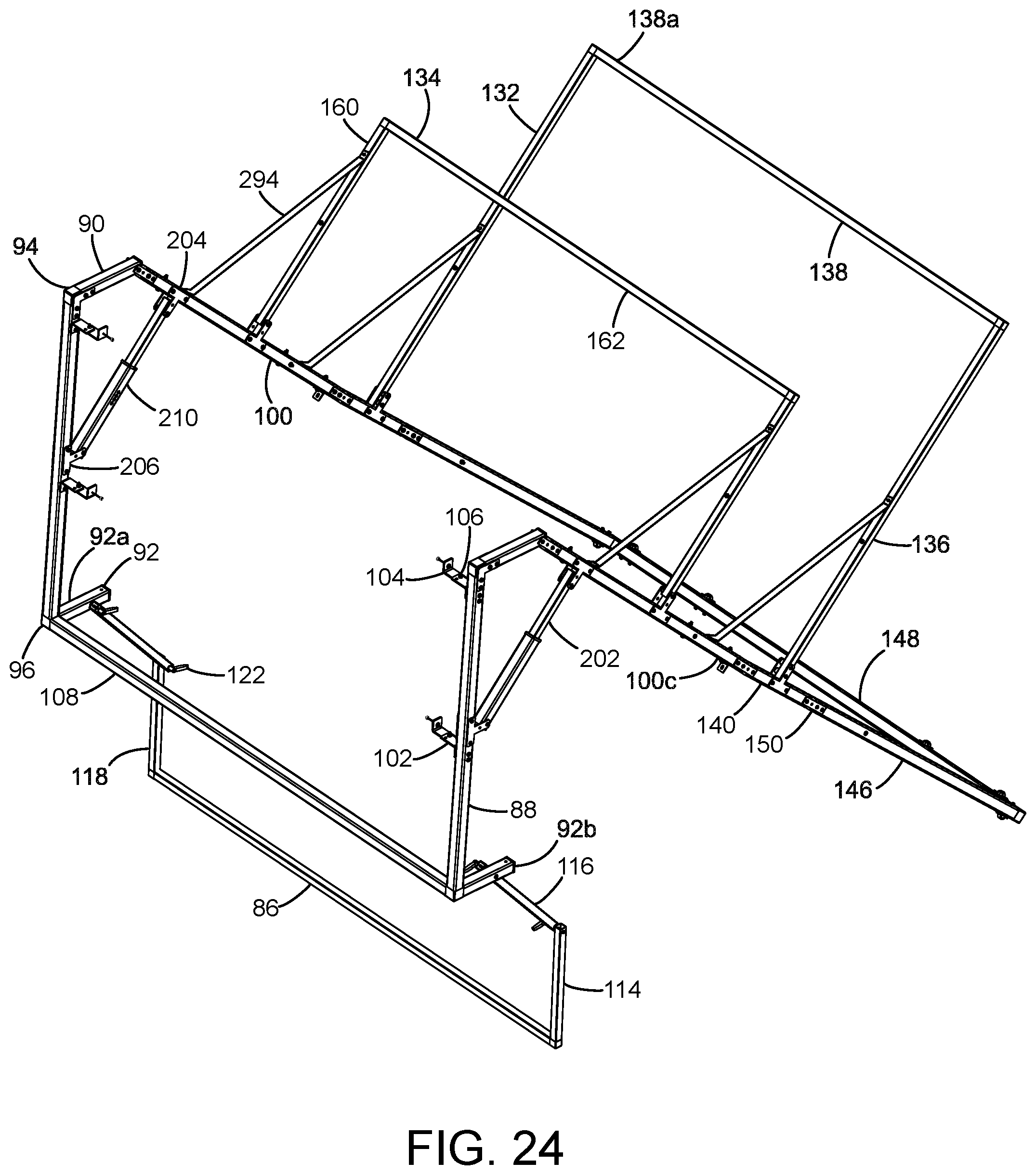 Patent US12312823 Figure 12 – Portable multi-hinged shelter