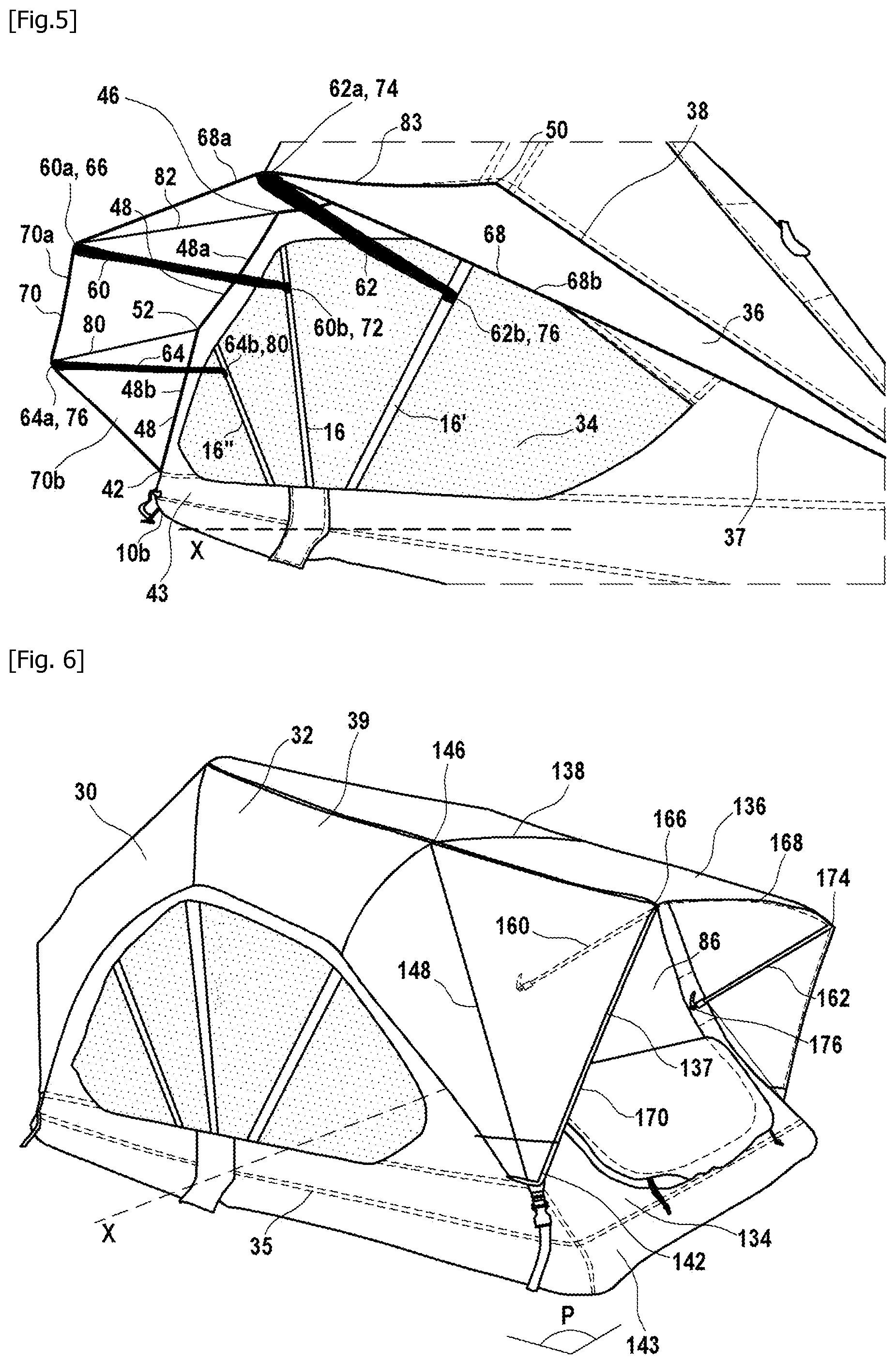 Patent US12312824 Figure 5 – Tent equipped with a deployable canopy