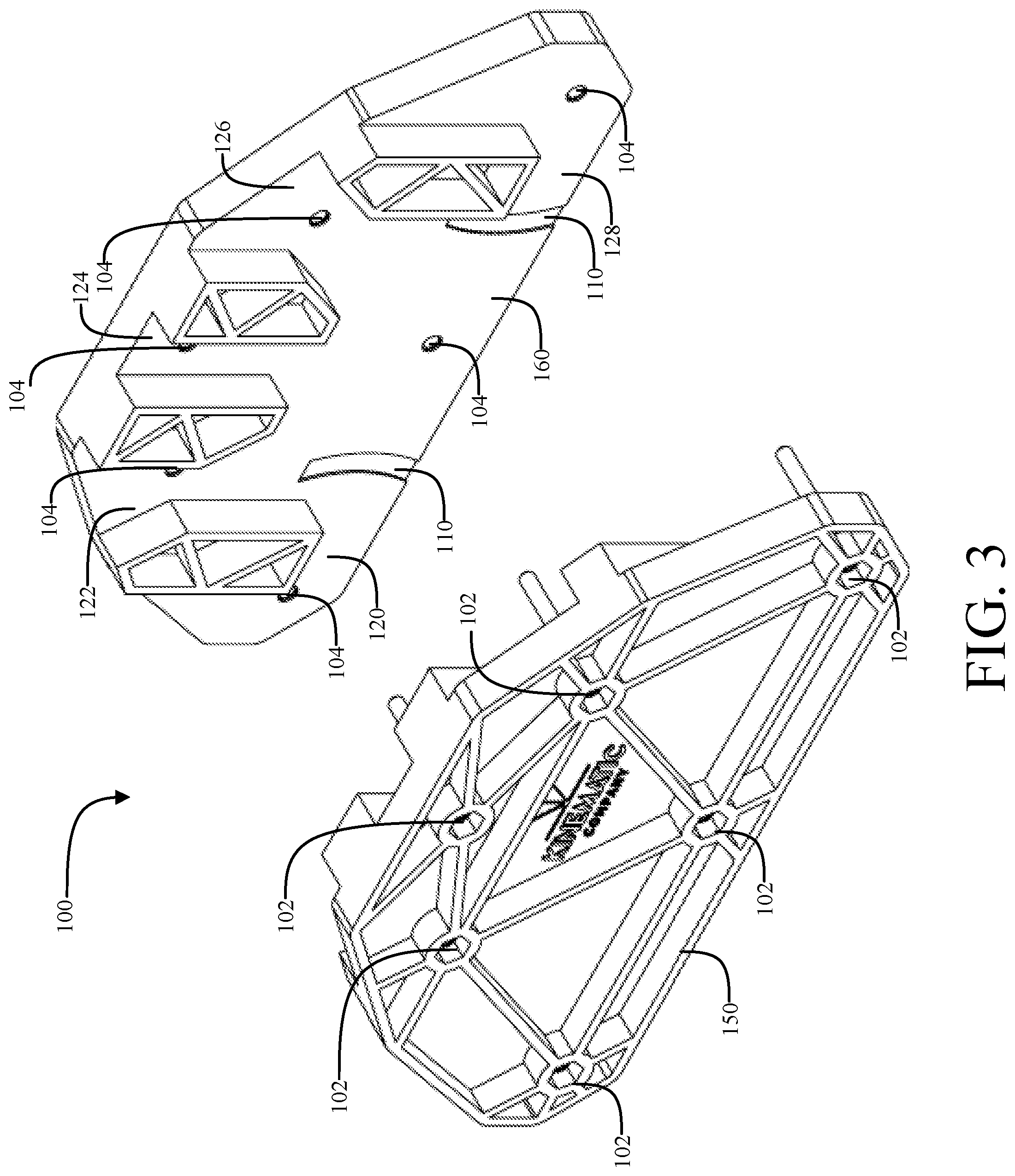 Patent US12312825 Figure 3 – Tent frame assembly