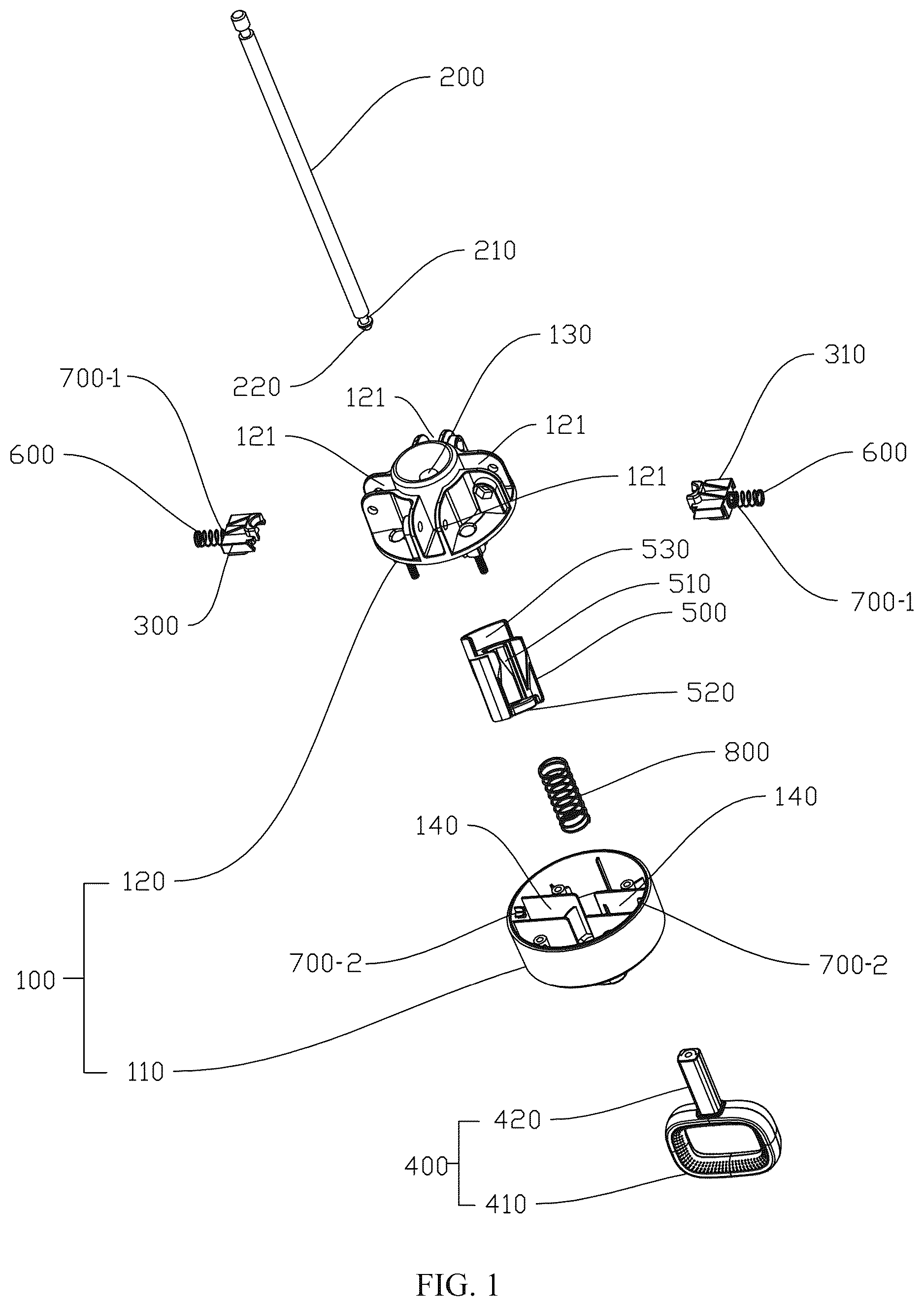 Patent US12312826 Figure 1 – Top supporting mechanism for a tent frame