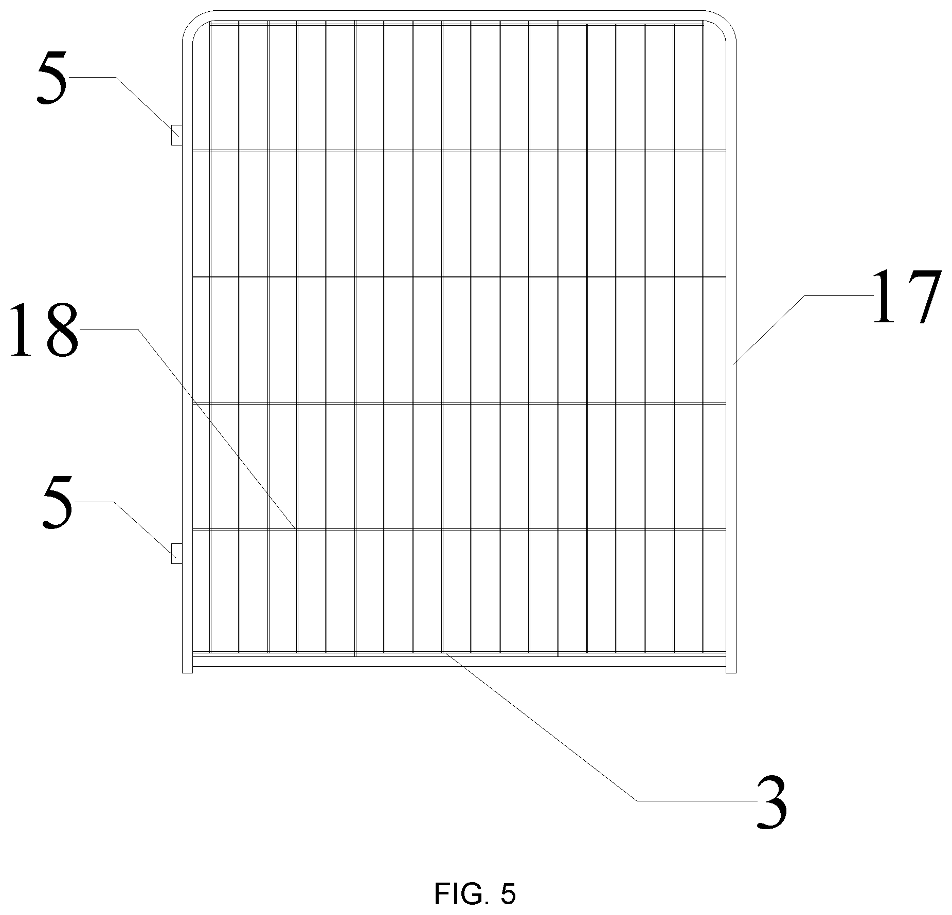 Patent US12312828 Figure 5 – Hinged quick installation fence