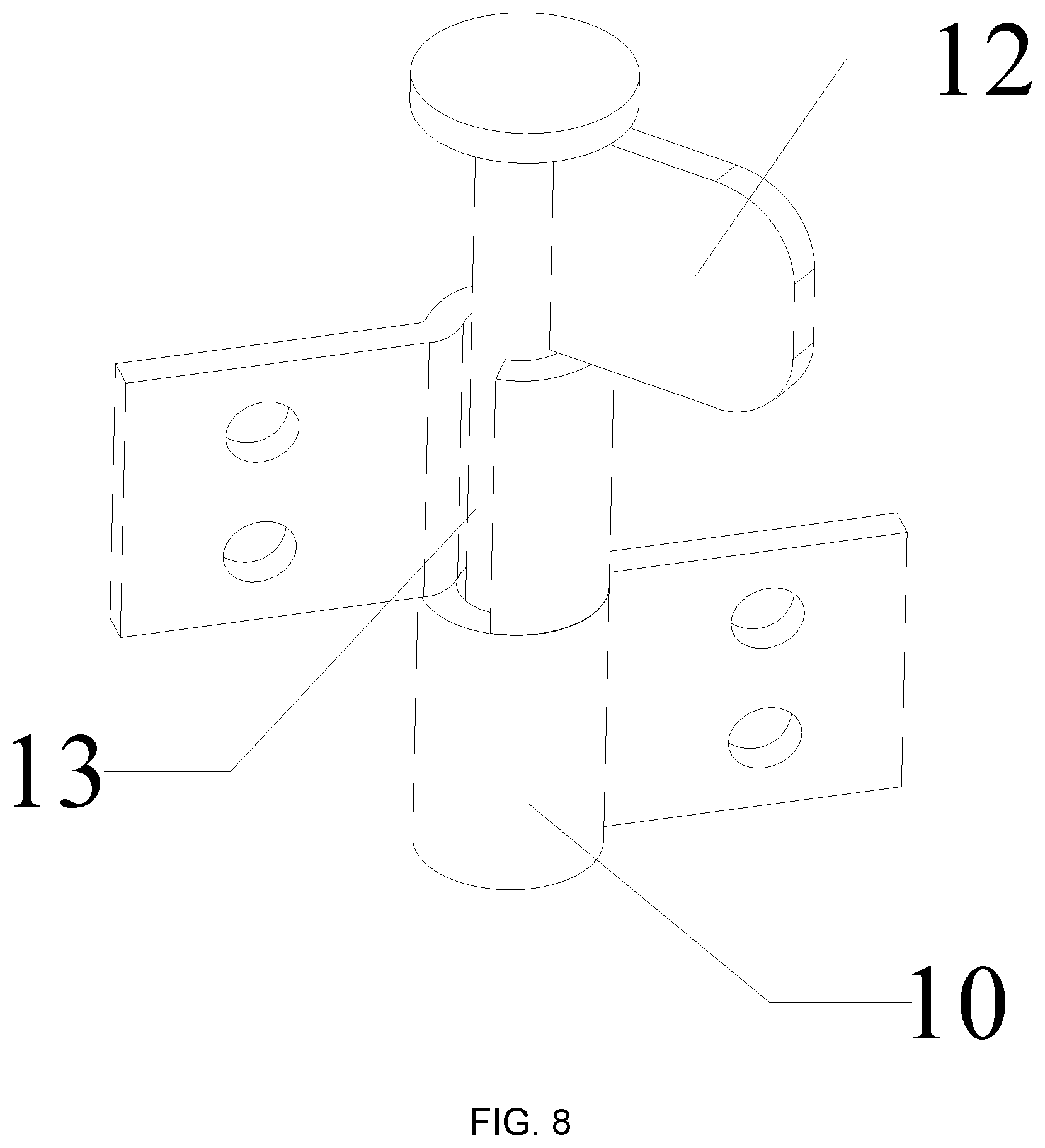 Patent US12312828 Figure 8 – Hinged quick installation fence