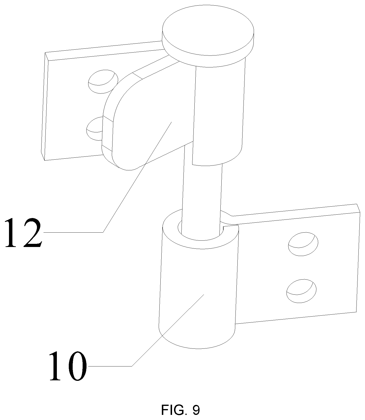 Patent US12312828 Figure 9 – Hinged quick installation fence