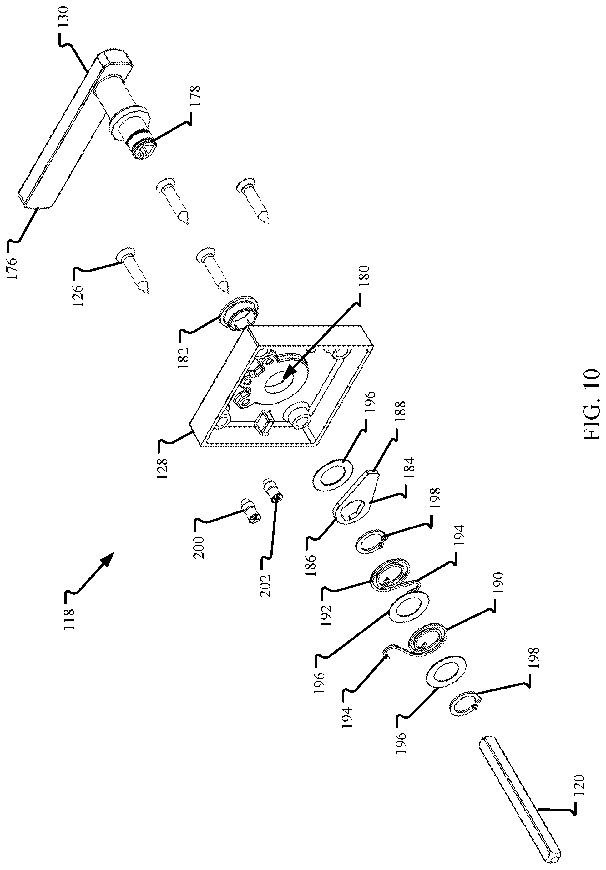 Patent US12312839 Figure 7 – Gate latch assembly