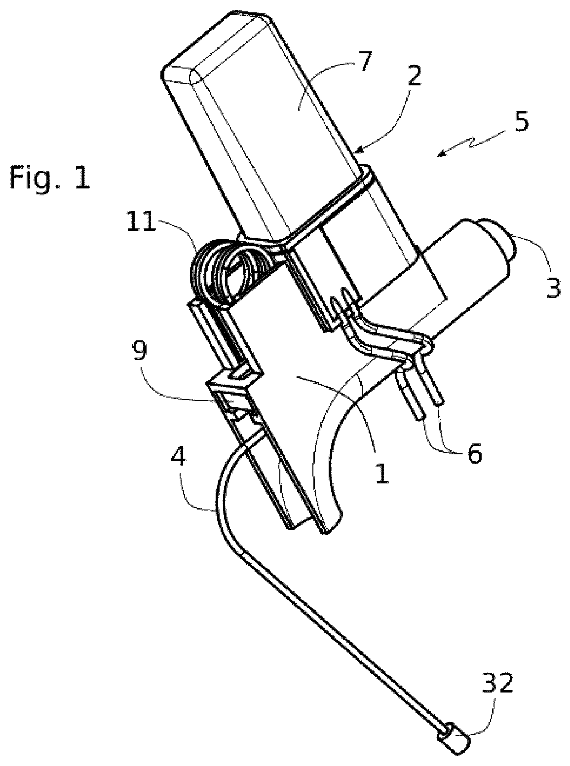 Patent US12312841 — Emergency access device for a vehicle openable leaf — Figure 1