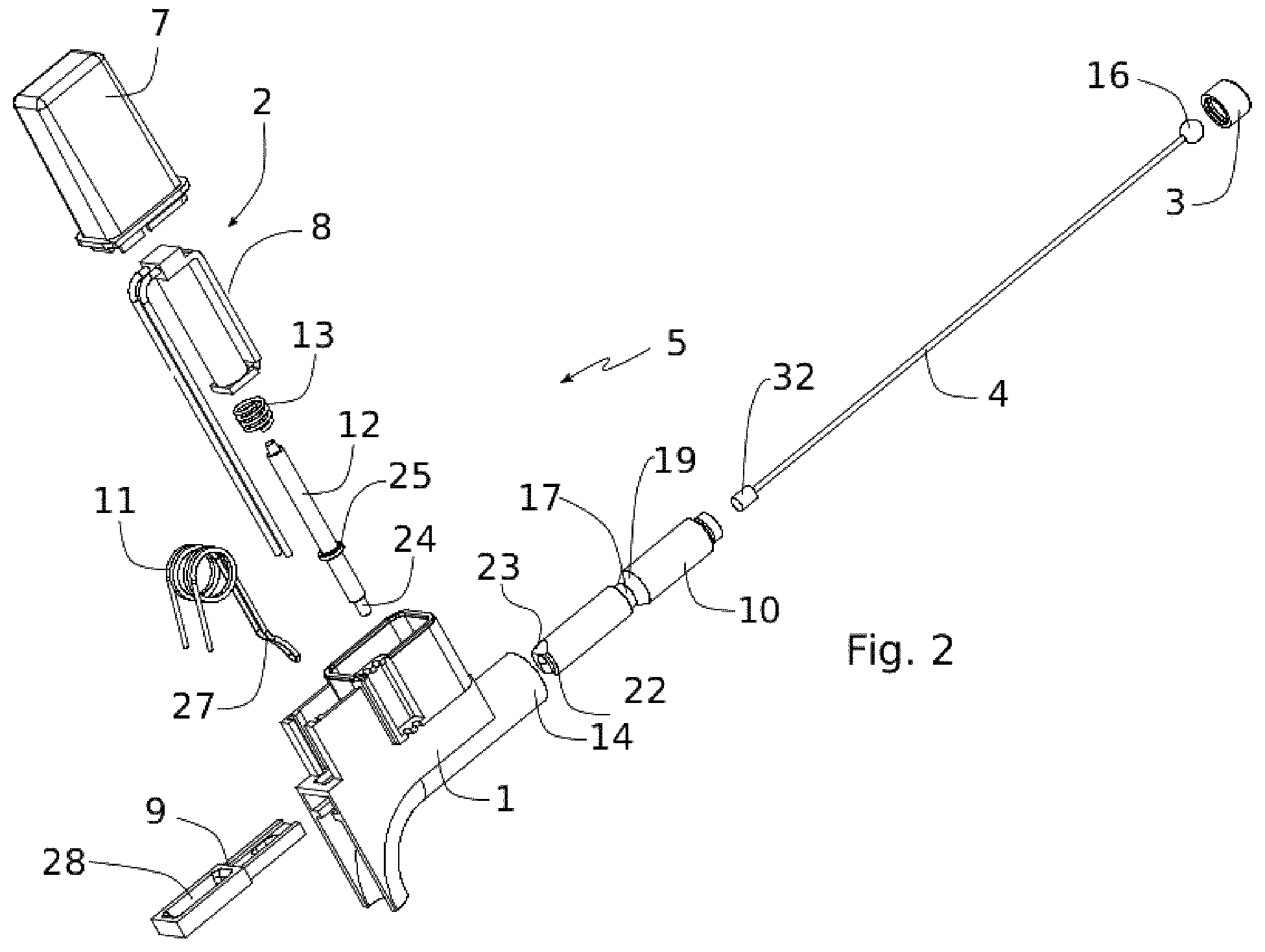 Patent US12312841 Figure 2 – Emergency access device for a vehicle openable leaf