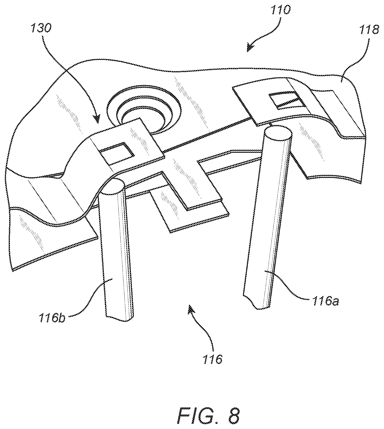 Patent US12312842 Figure 8 – Striker assembly for a vehicle