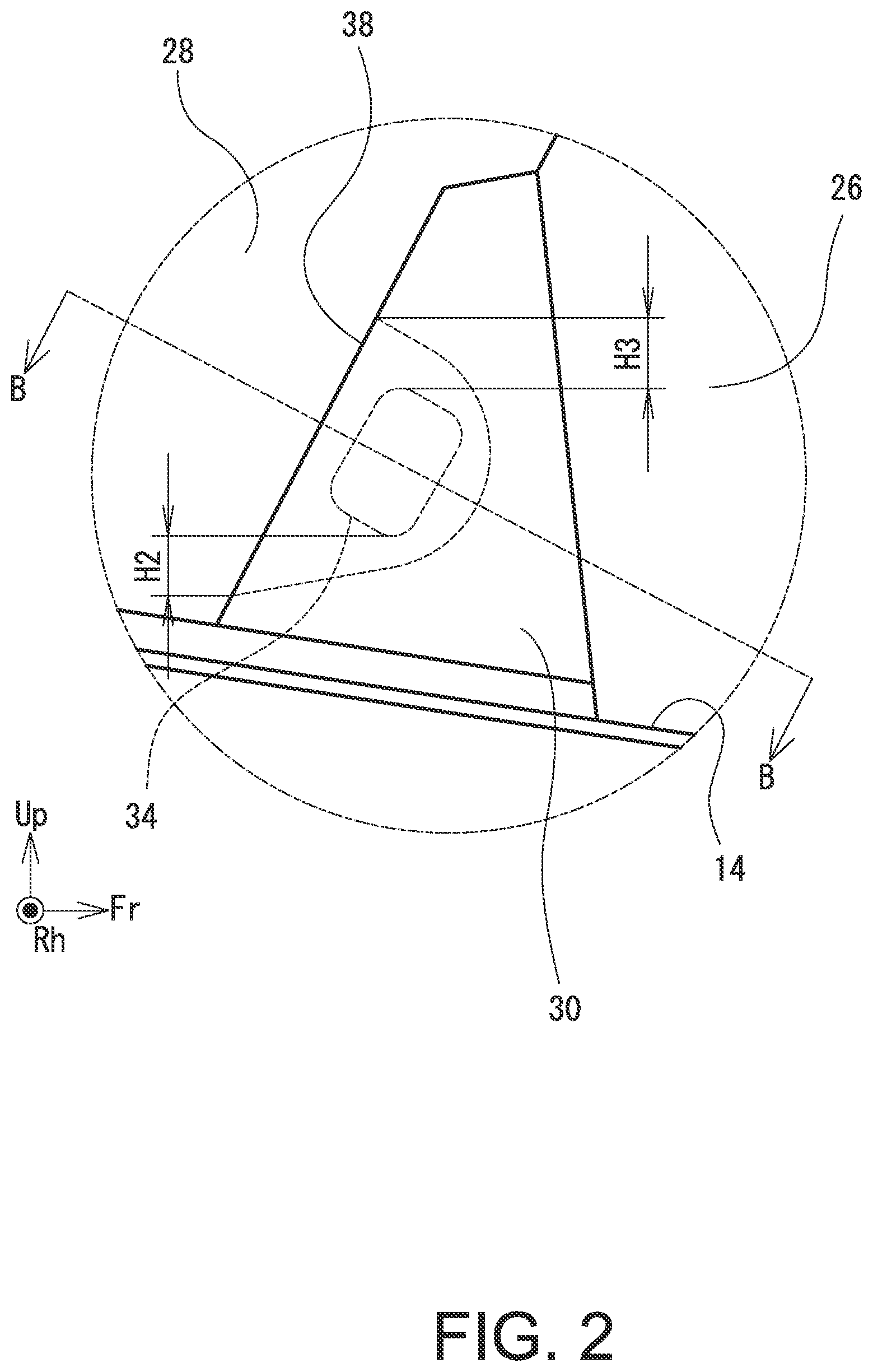 Patent US12312843 Figure 2 – Vehicle door handle structure