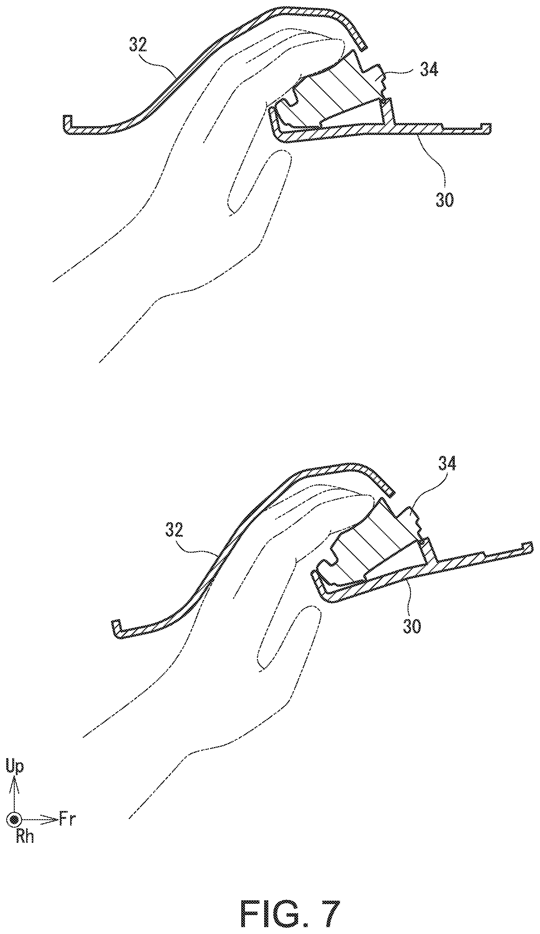 Patent US12312843 Figure 7 – Vehicle door handle structure