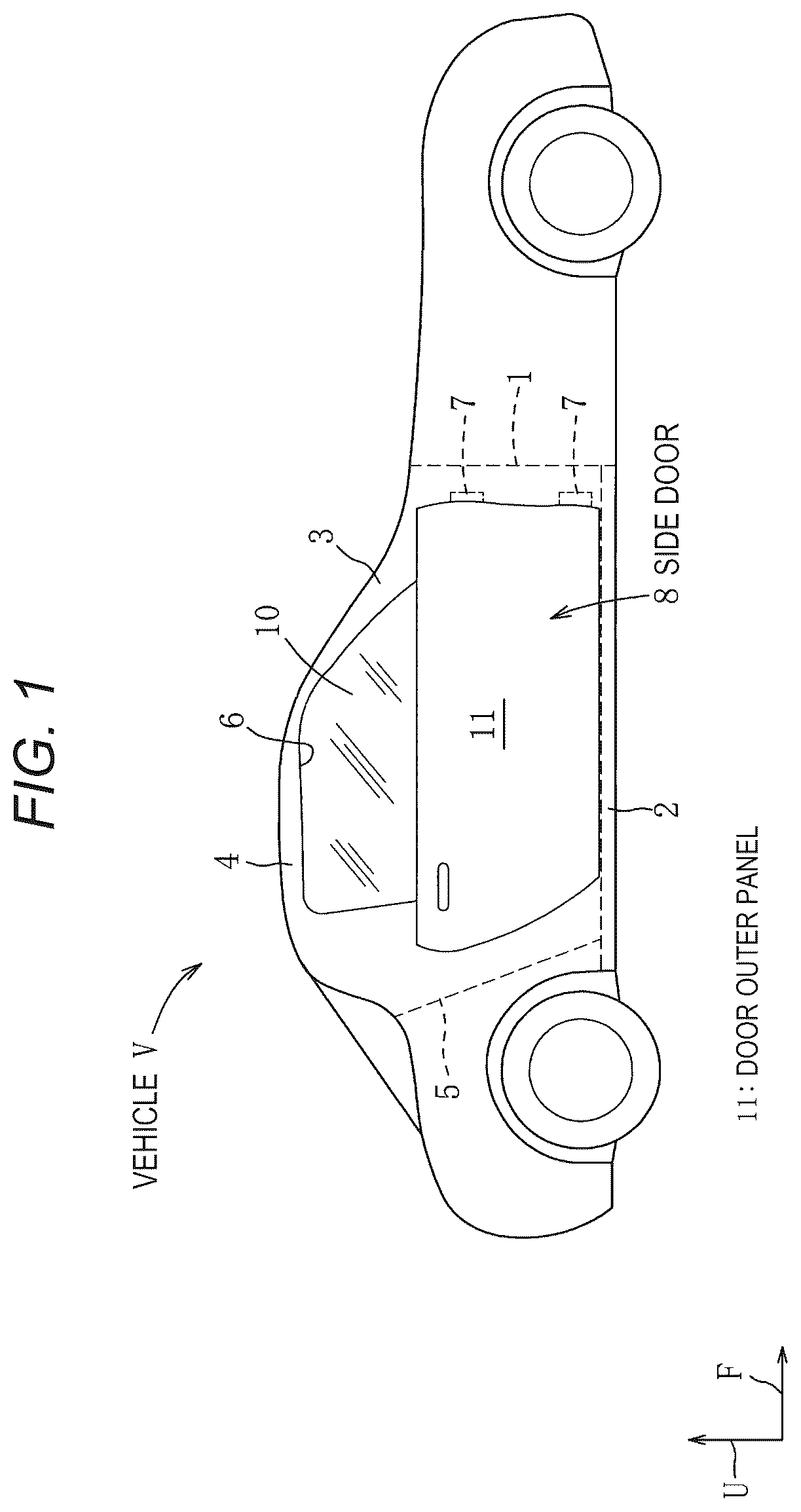 Patent US12312844 Figure 1 – Door handle control device of vehicle