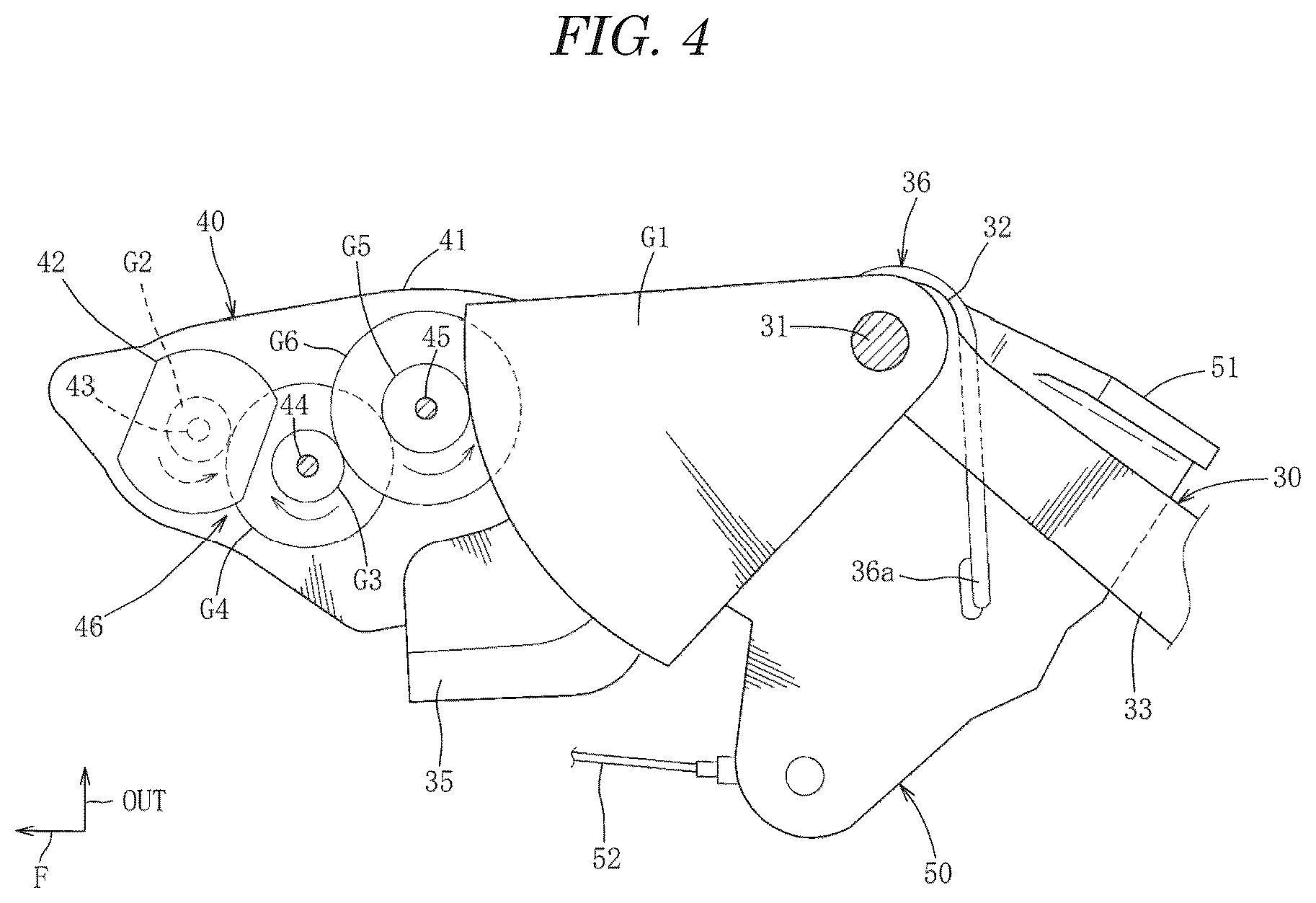 Patent US12312844 Figure 4 – Door handle control device of vehicle