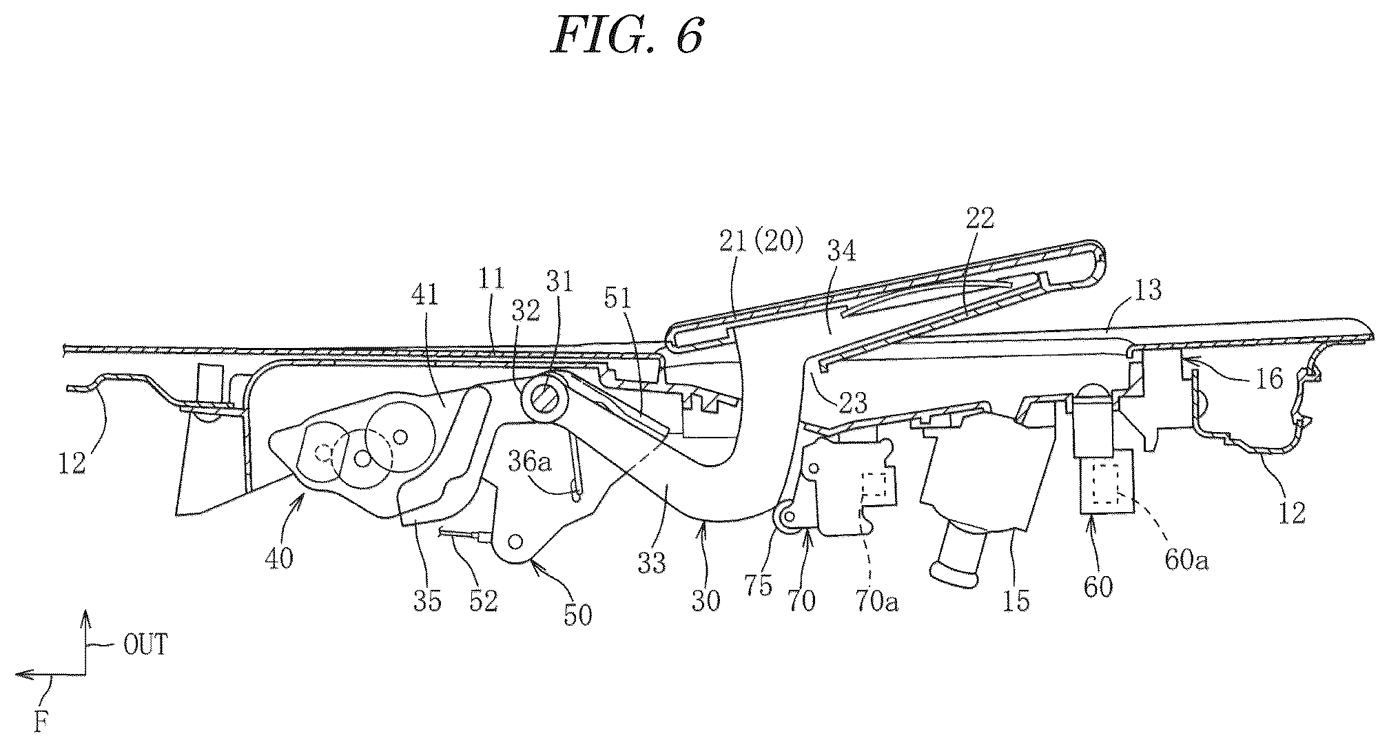 Patent US12312844 Figure 6 – Door handle control device of vehicle