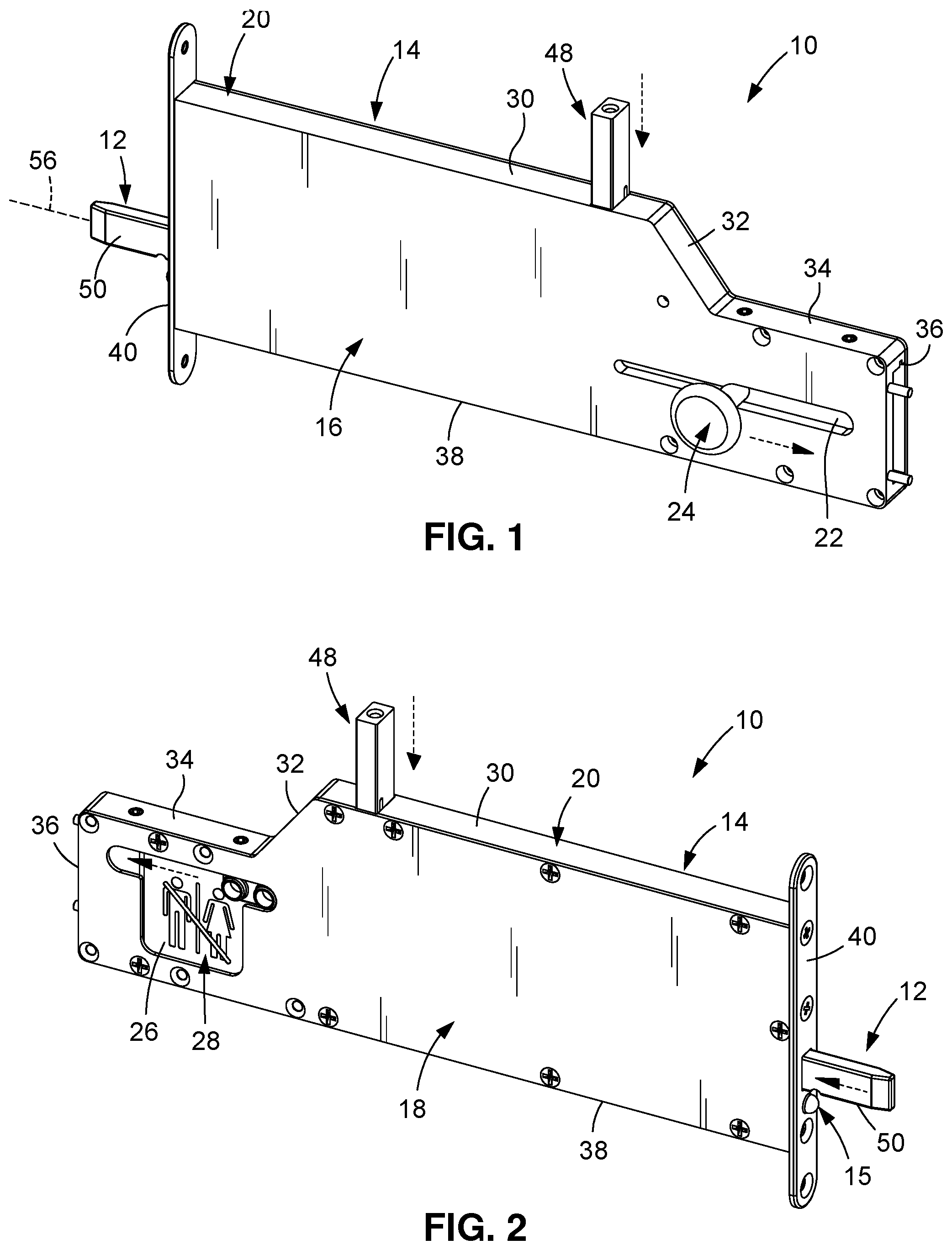 Patent US12312846 Figure 1 – Door locking mechanism