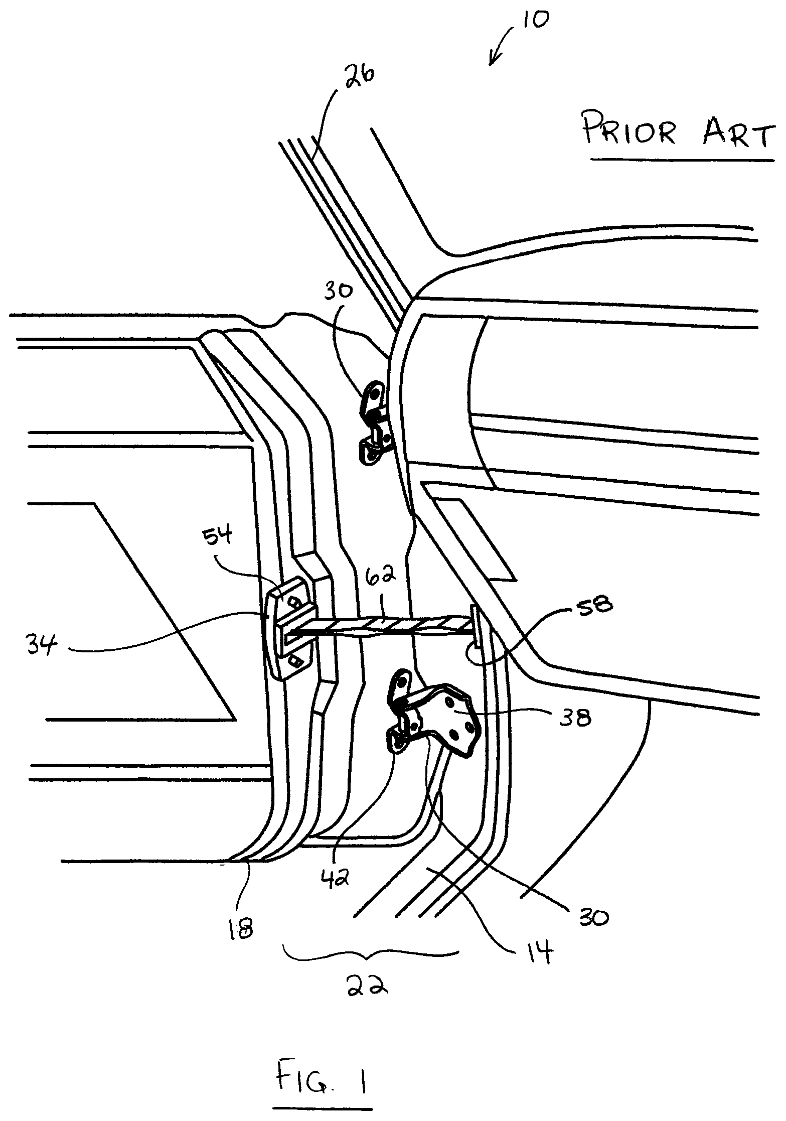 Patent US12312847 Figure 1 – Door hinge with integrated door check