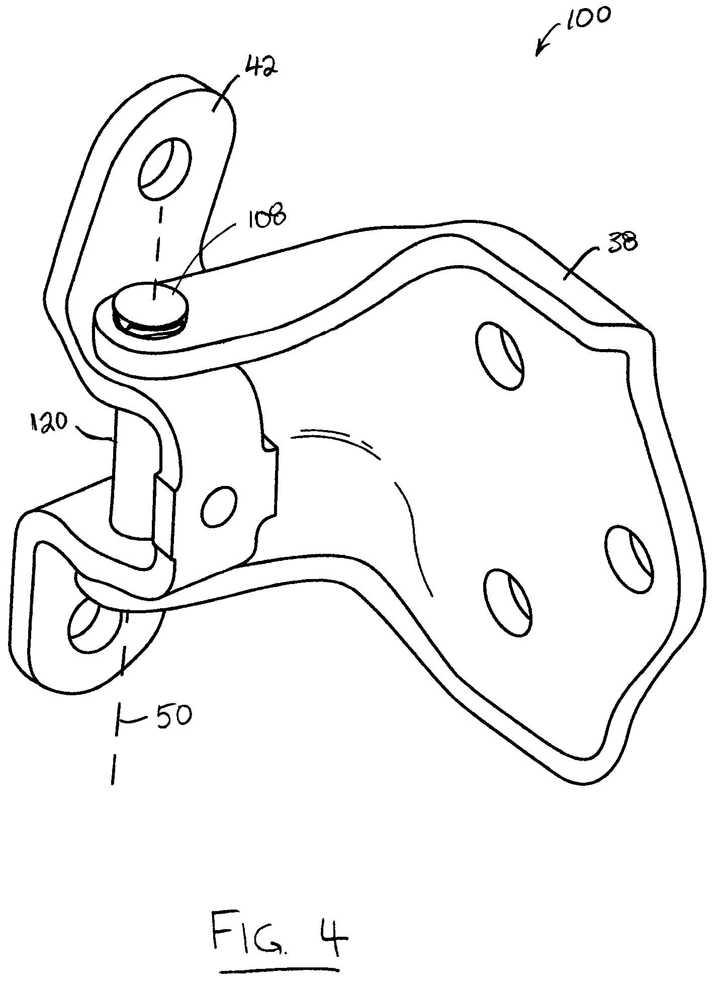 Patent US12312847 Figure 4 – Door hinge with integrated door check