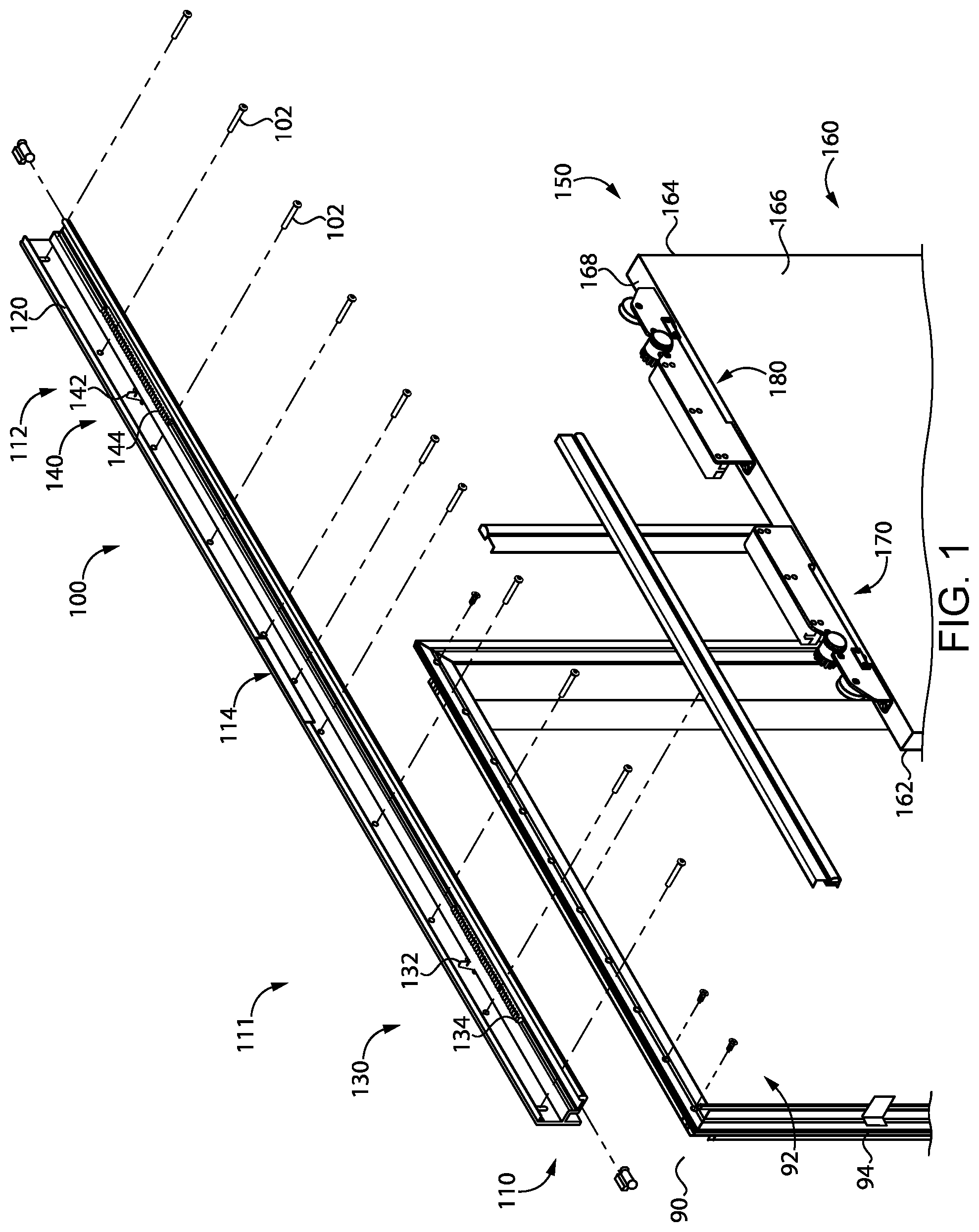 Patent US12312850 Figure 1 – Sliding door systems