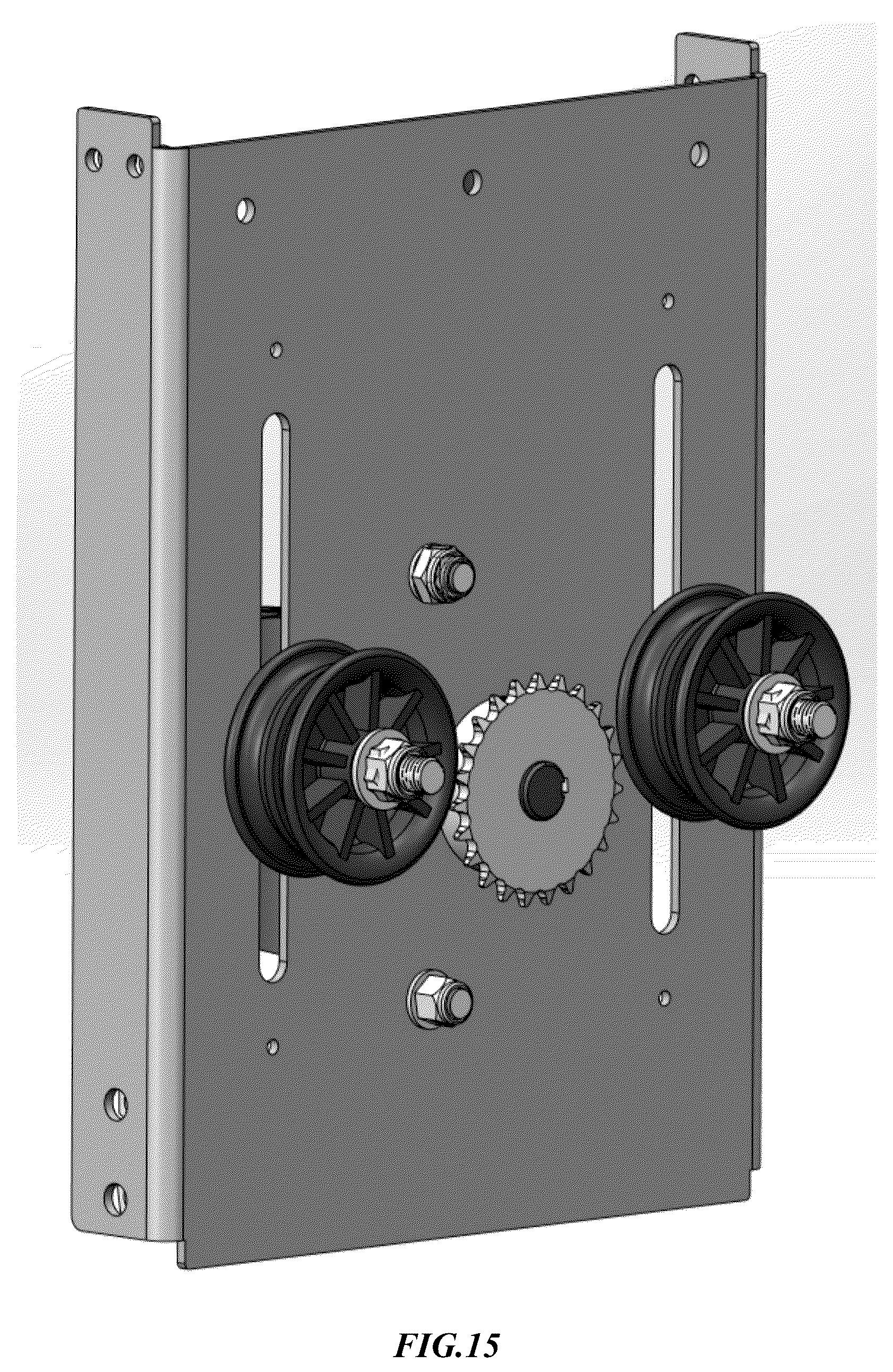 Patent US12312853 Figure 13 – Retrofit gate operator with adjustable idler sprockets