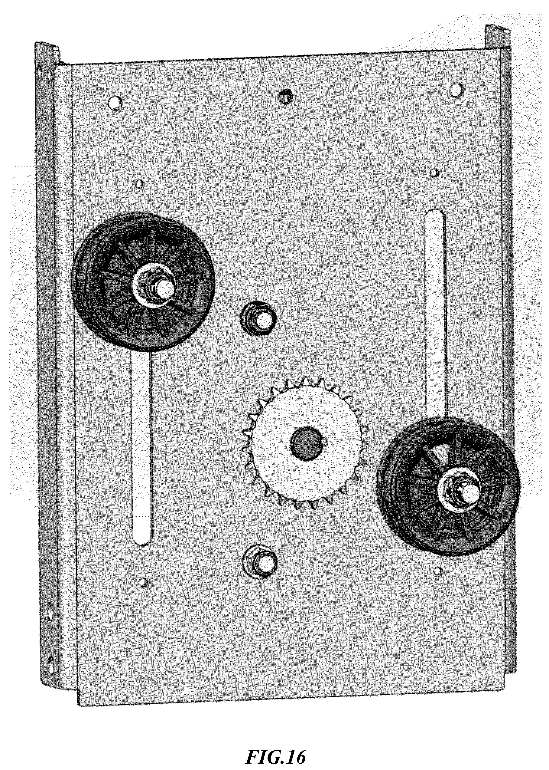Patent US12312853 Figure 14 – Retrofit gate operator with adjustable idler sprockets