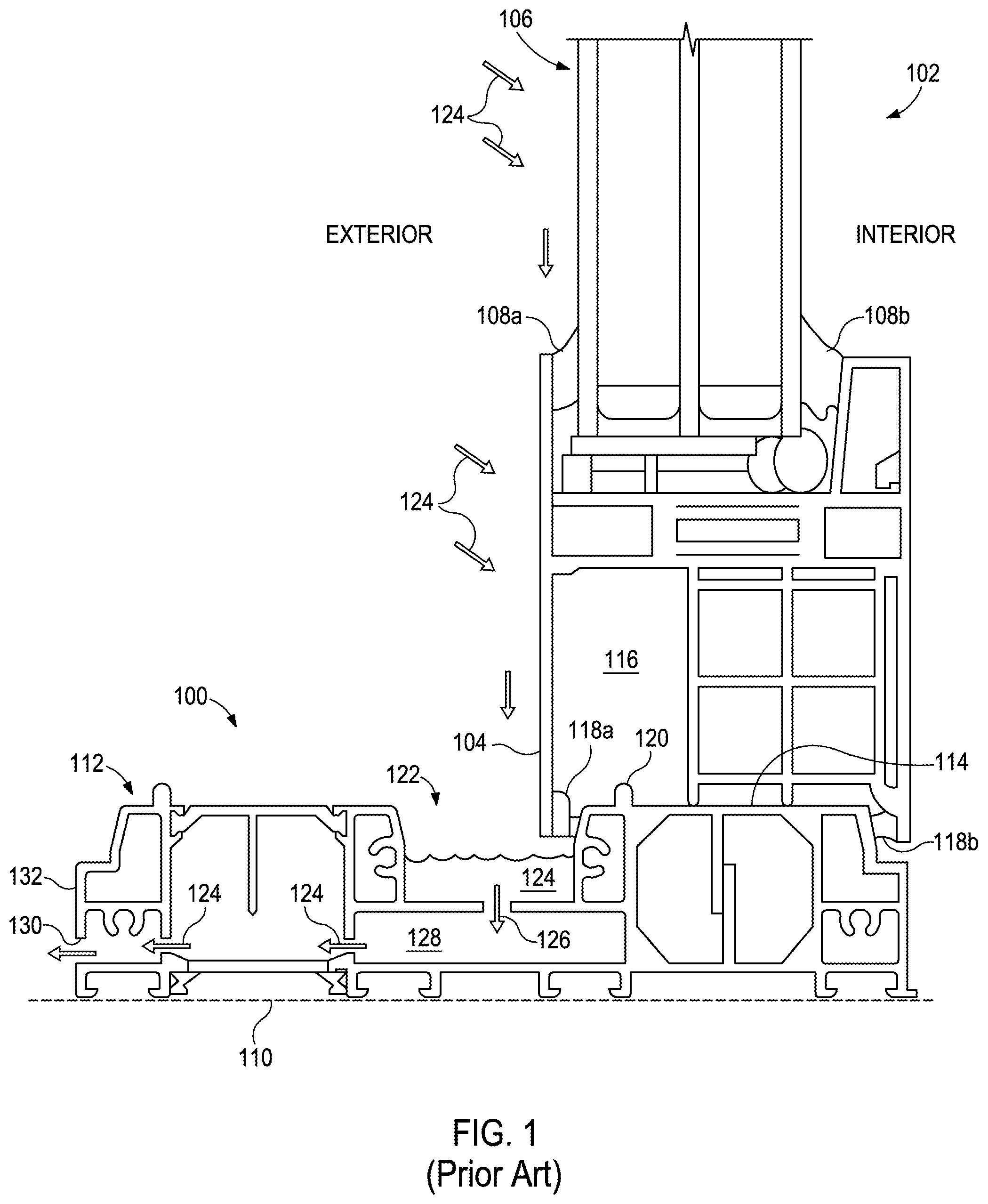 Patent US12312858 Figure 1 – Water evacuation system for façade systems