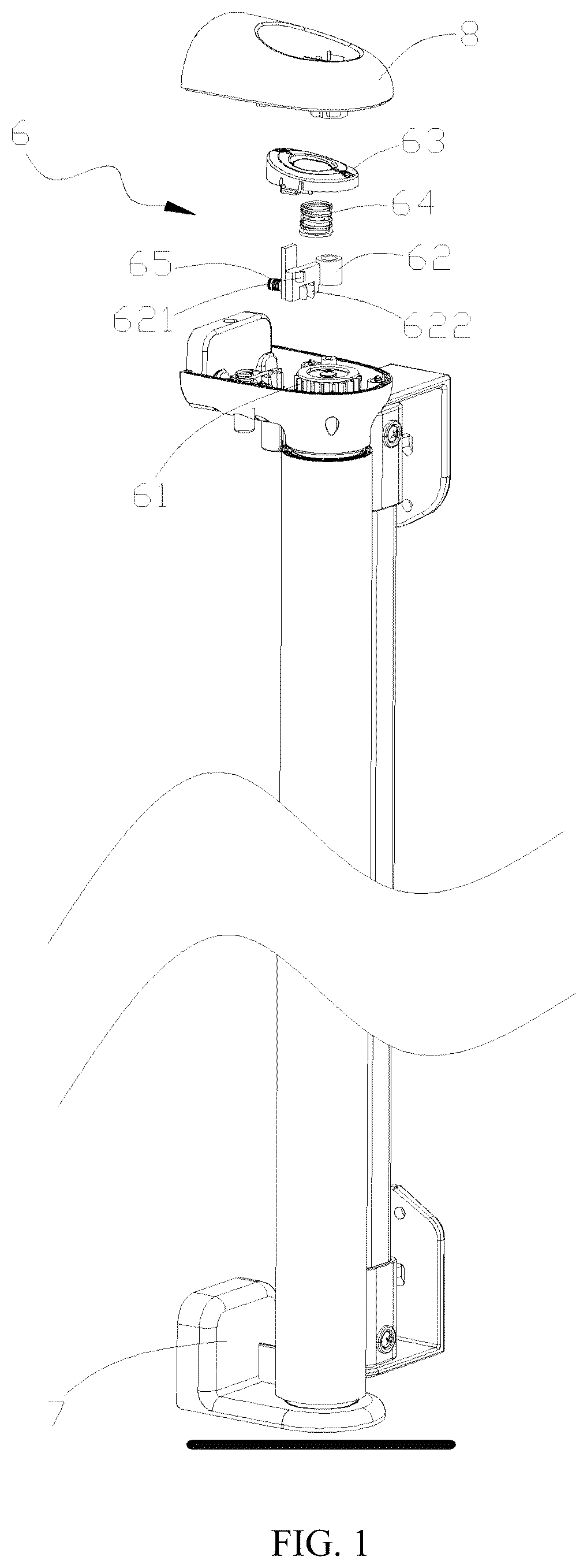 Patent US12312860 Figure 1 – Door guardrail without exposed support rods
