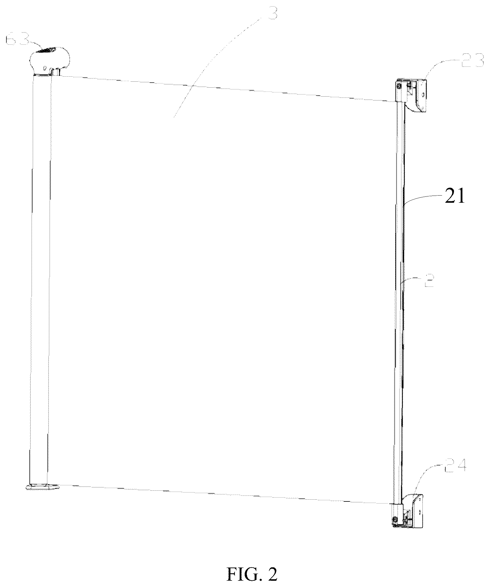 Patent US12312860 Figure 2 – Door guardrail without exposed support rods