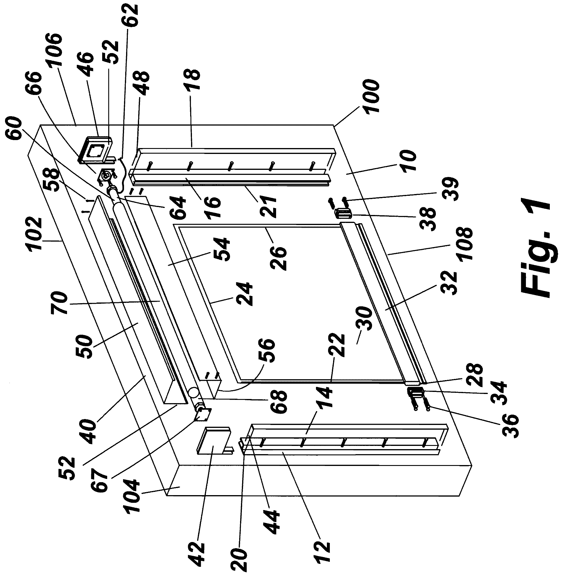 Patent US12312862 Figure 1 – Spring loaded screen fabric retention device