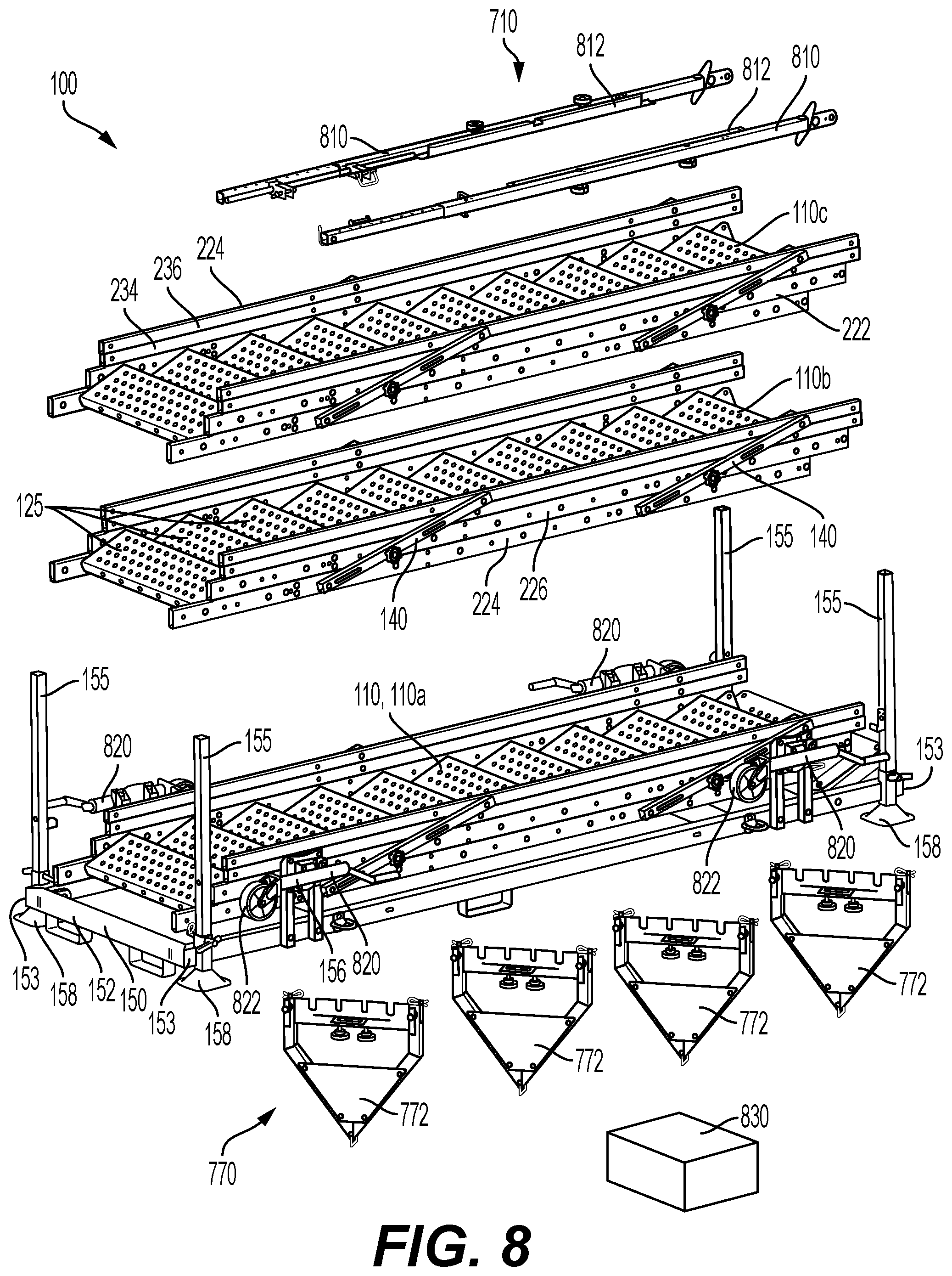 Patent US12312863 Figure 8 – Method of assembling a modular ladder system