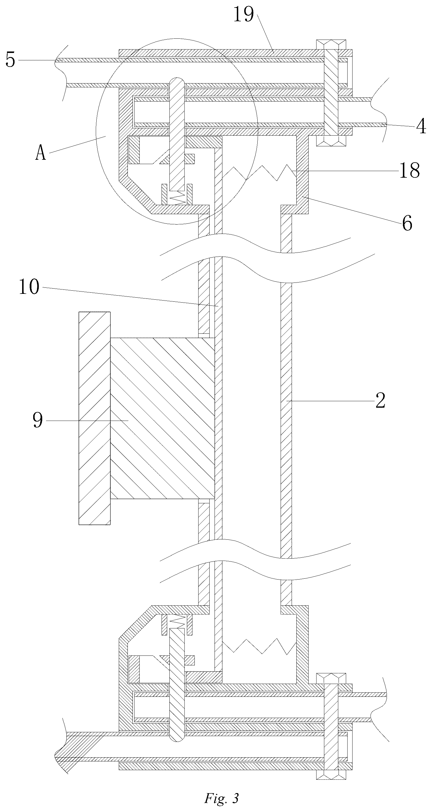 Patent US12312864 Figure 3 – Connecting rod stabilizing structure for herringbone ladder