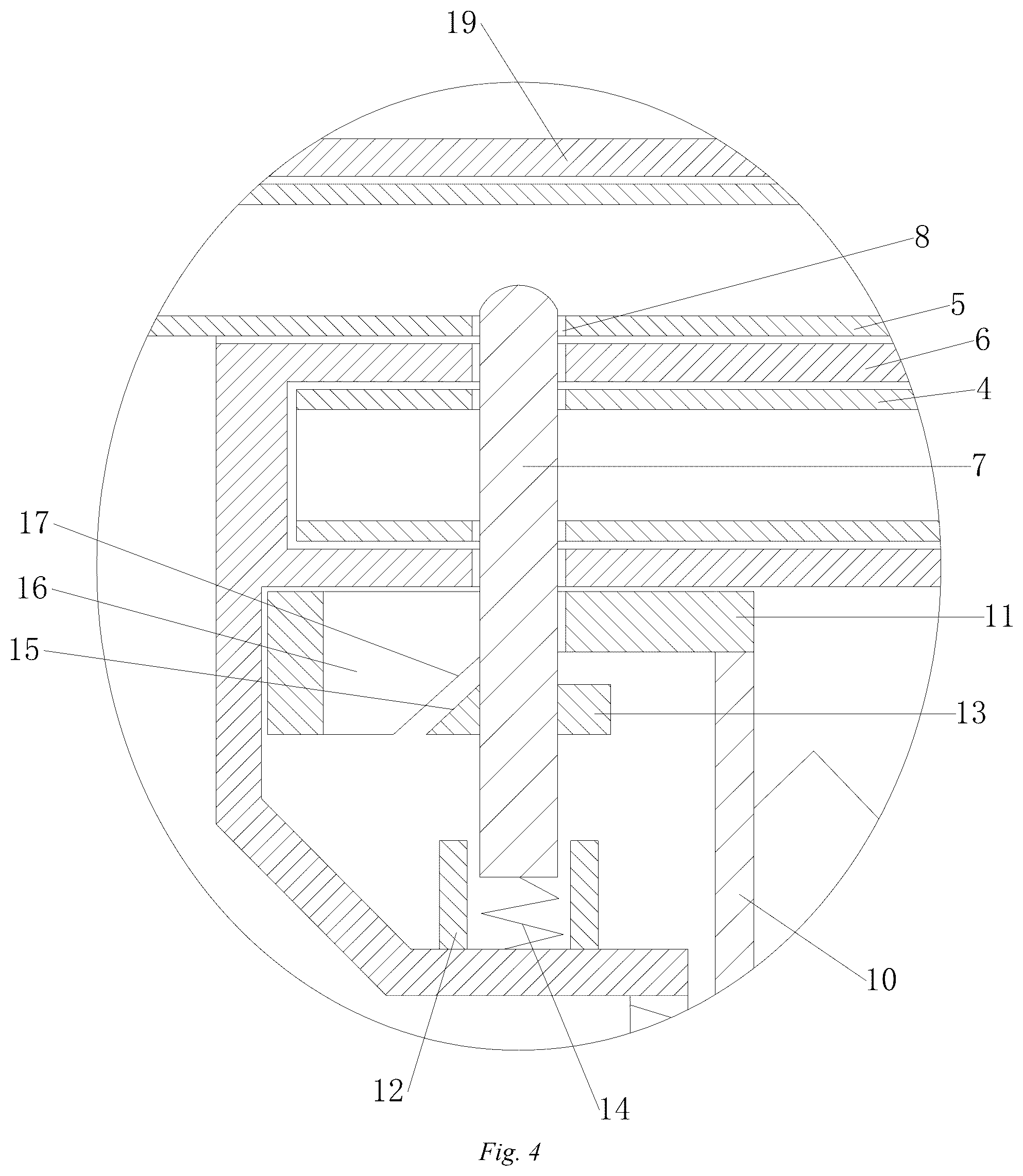 Patent US12312864 Figure 4 – Connecting rod stabilizing structure for herringbone ladder
