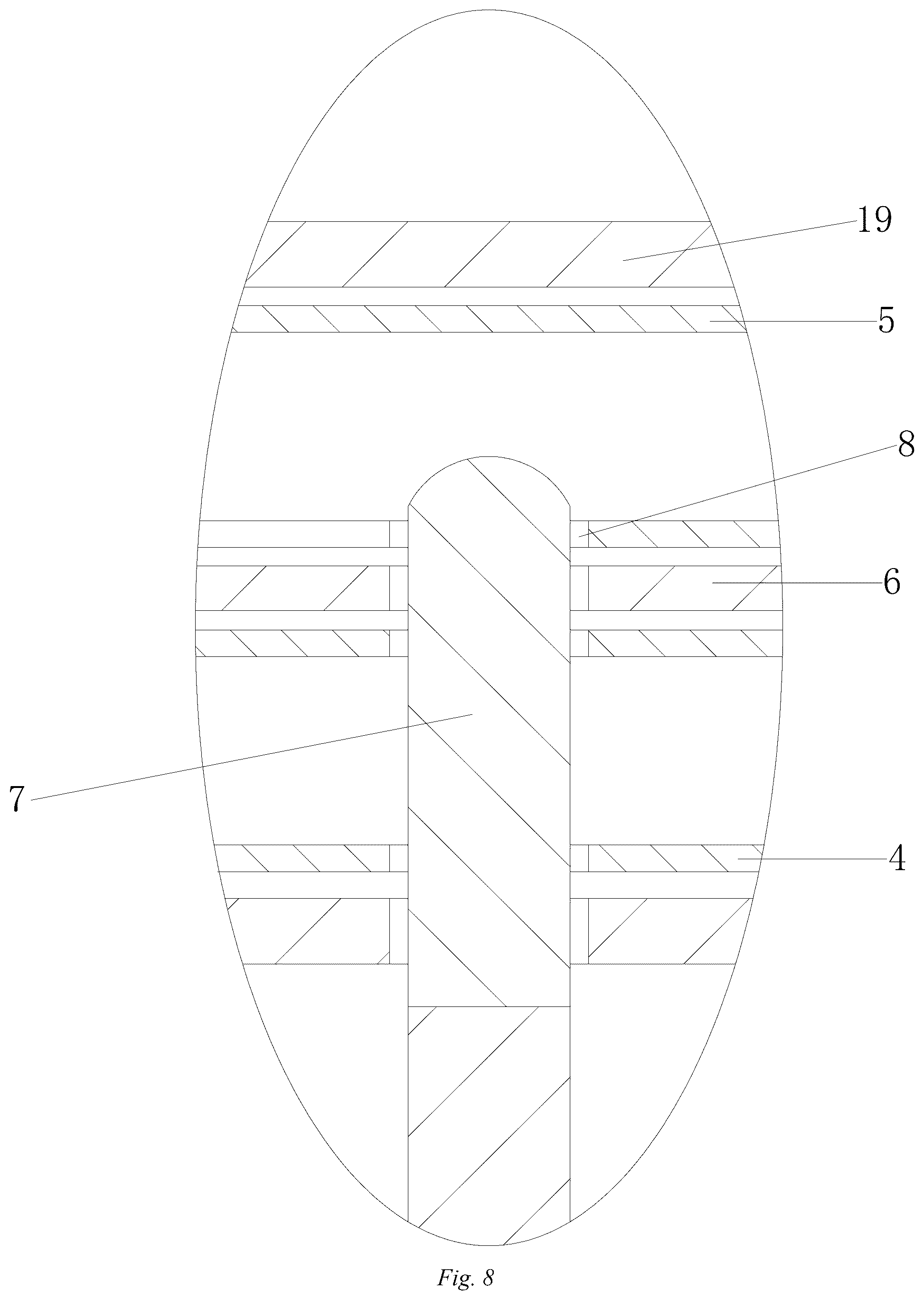 Patent US12312864 Figure 8 – Connecting rod stabilizing structure for herringbone ladder