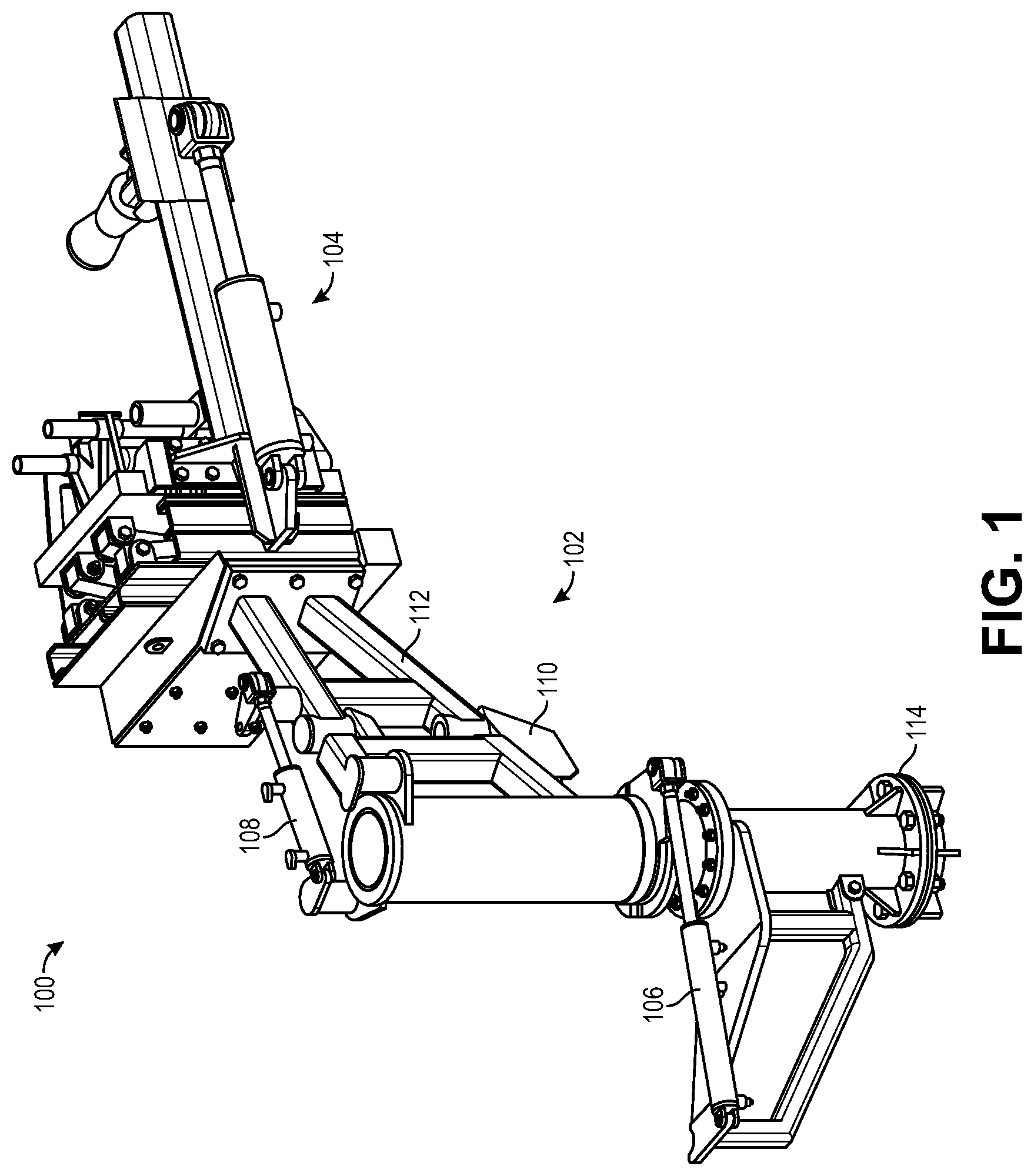 Patent US12312872 Figure 1 – Remote control line clamp installation system