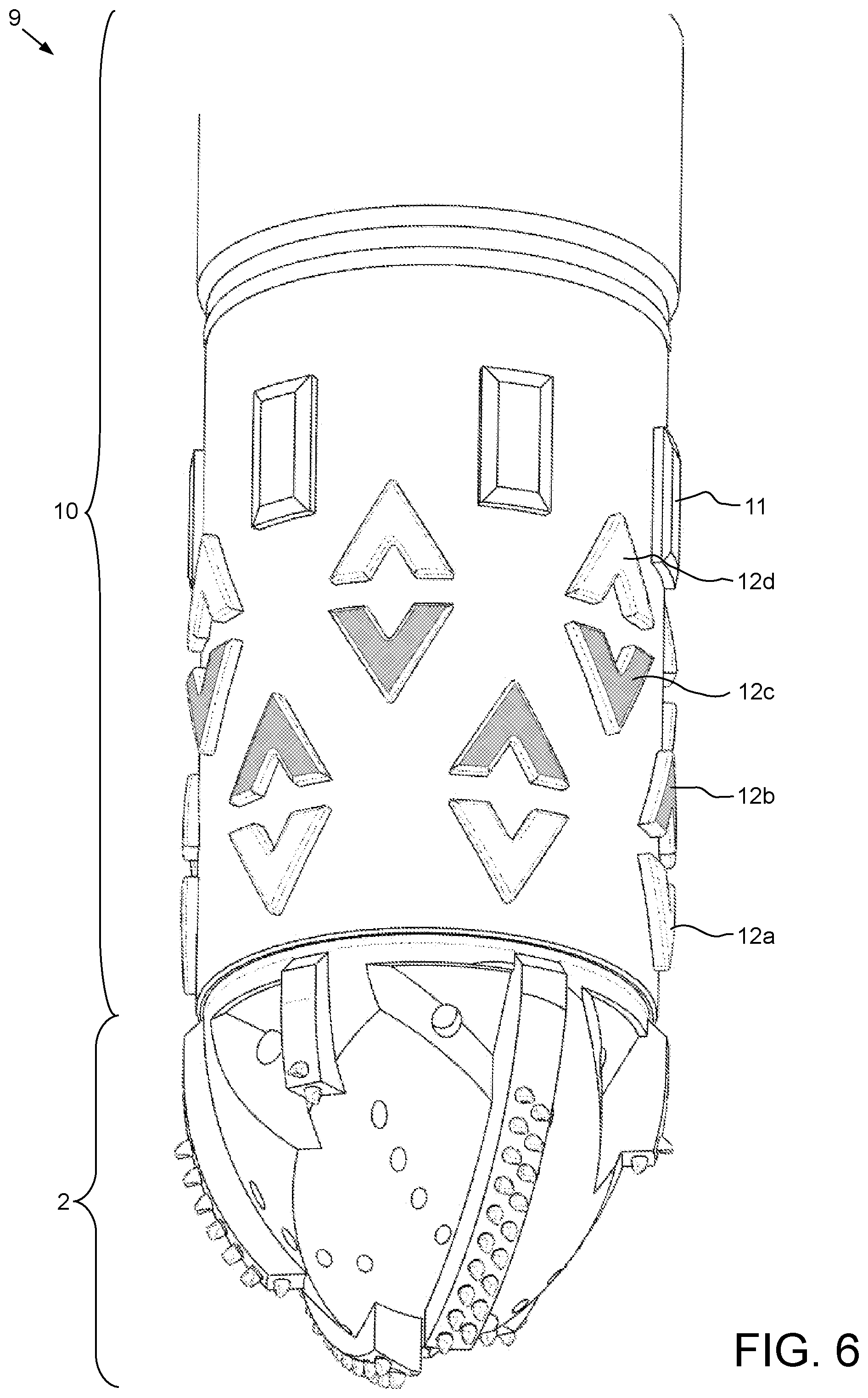 Patent US12312879 Figure 6 – Rasping shoe for non-rotational deployment of casing string