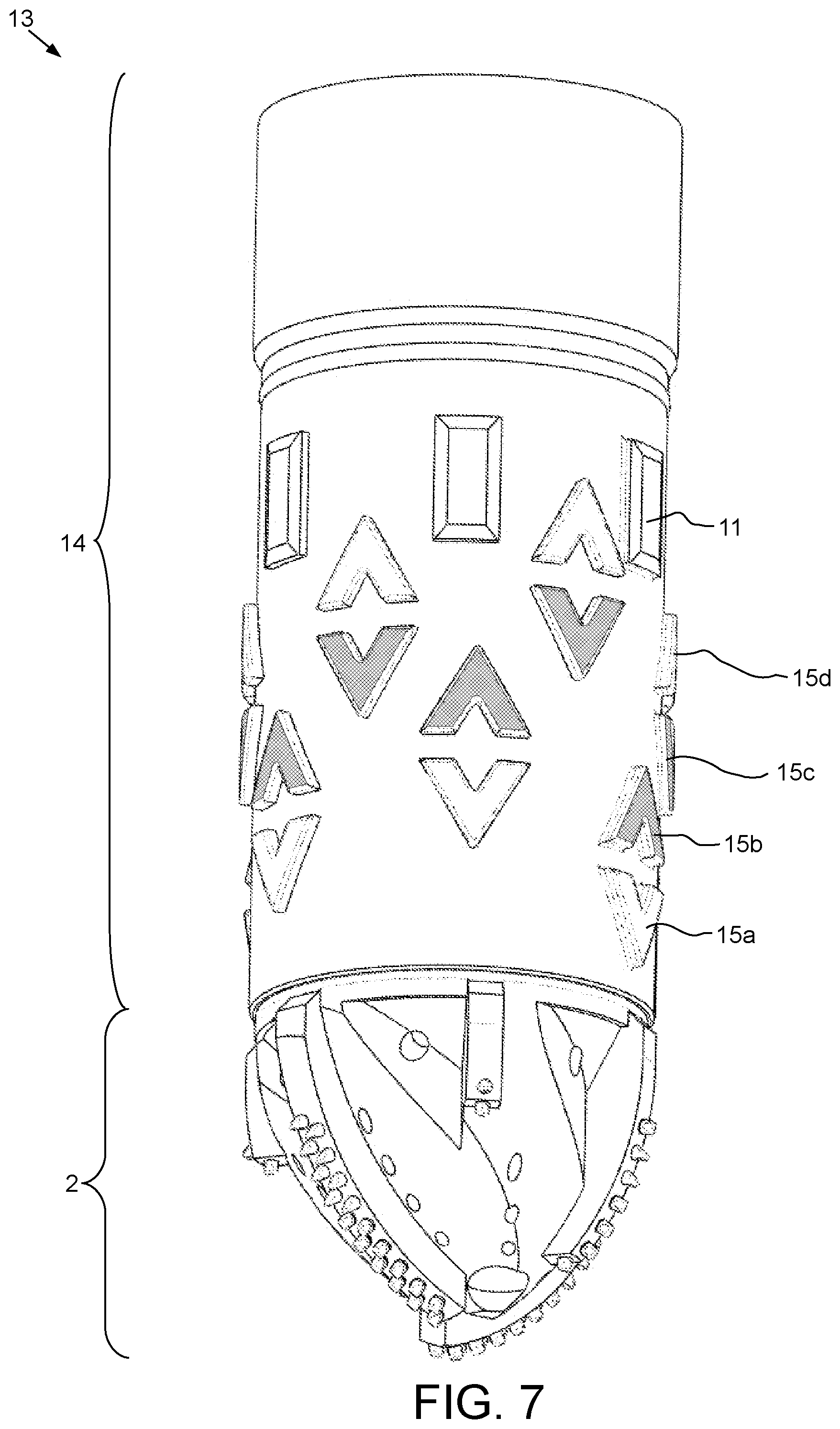 Patent US12312879 Figure 7 – Rasping shoe for non-rotational deployment of casing string