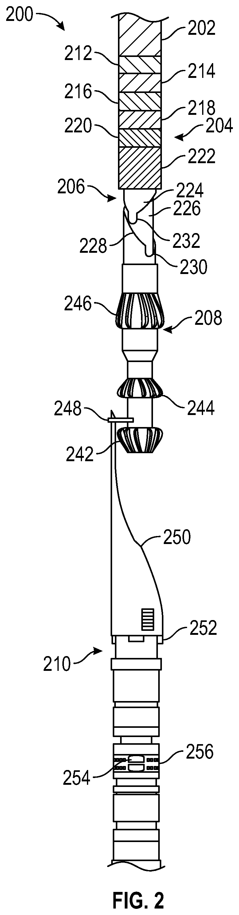 Patent US12312890 Figure 2 – Whipstock integrated to completion string for coiled tubing operations