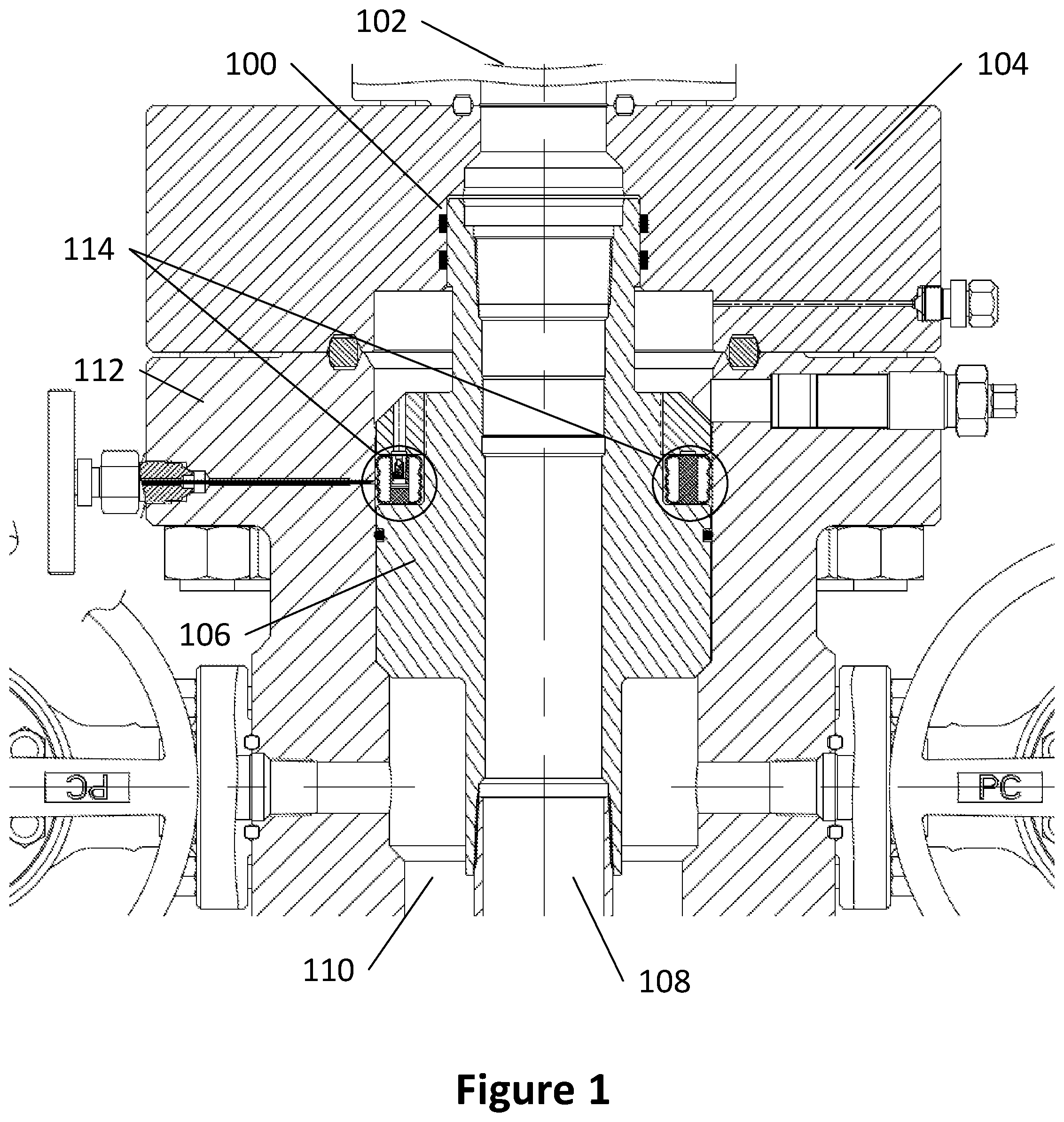 Patent US12312895 Figure 1 – Fluid energized metal-to-metal seal with retrieval capabilities