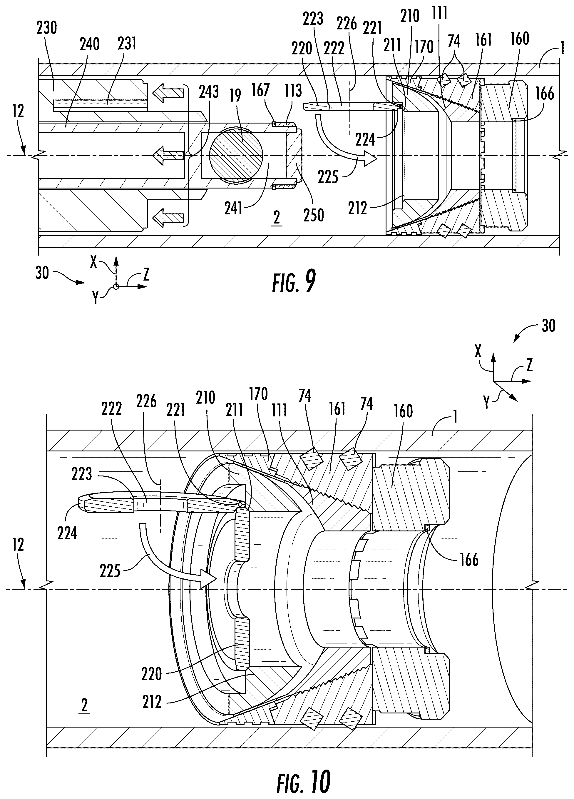 Patent US12312907 Figure 6 – Method and apparatus for a plug with a retractable pivoting mechanism for untethered object