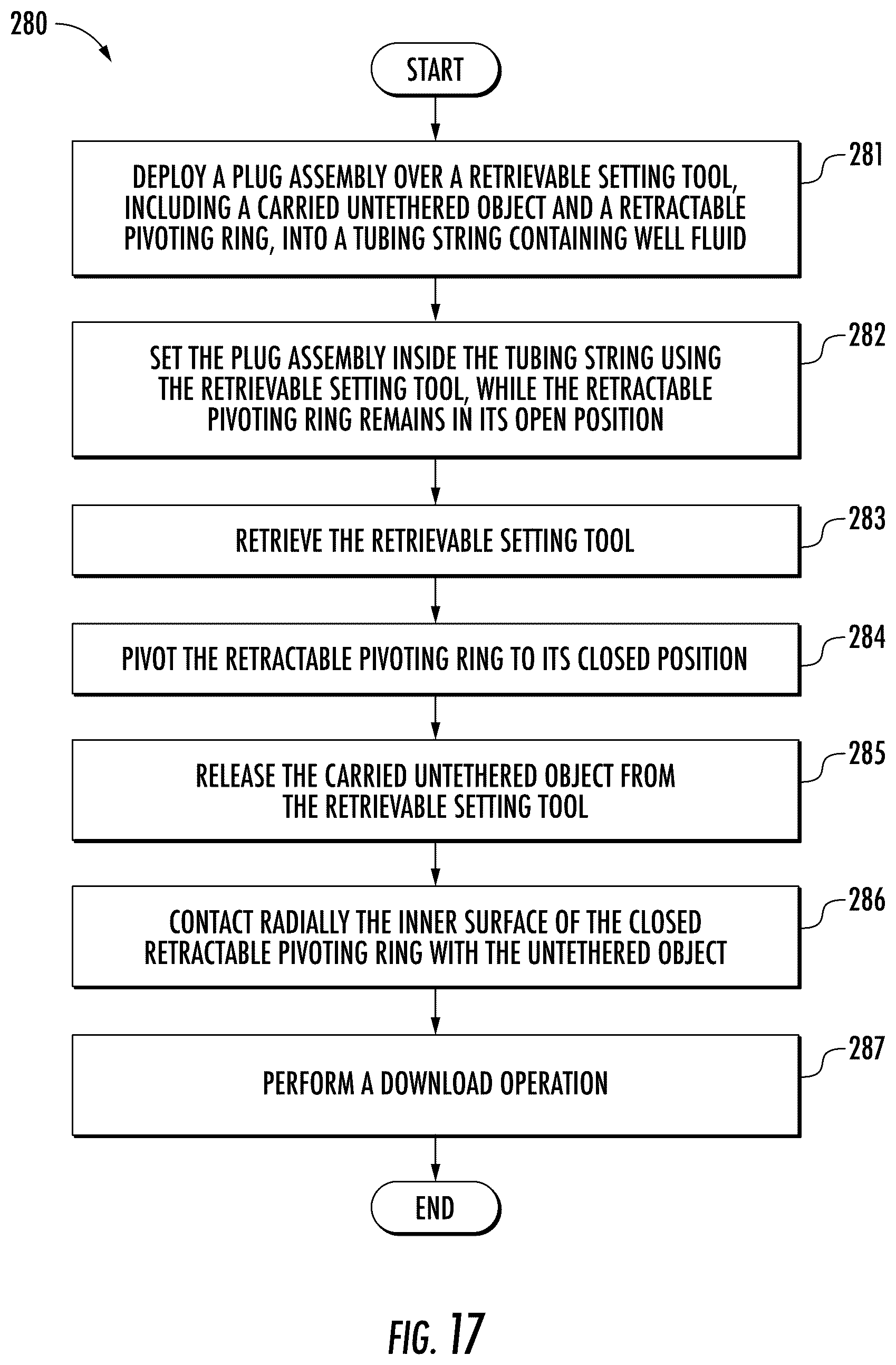 Patent US12312907 Figure 11 – Method and apparatus for a plug with a retractable pivoting mechanism for untethered object