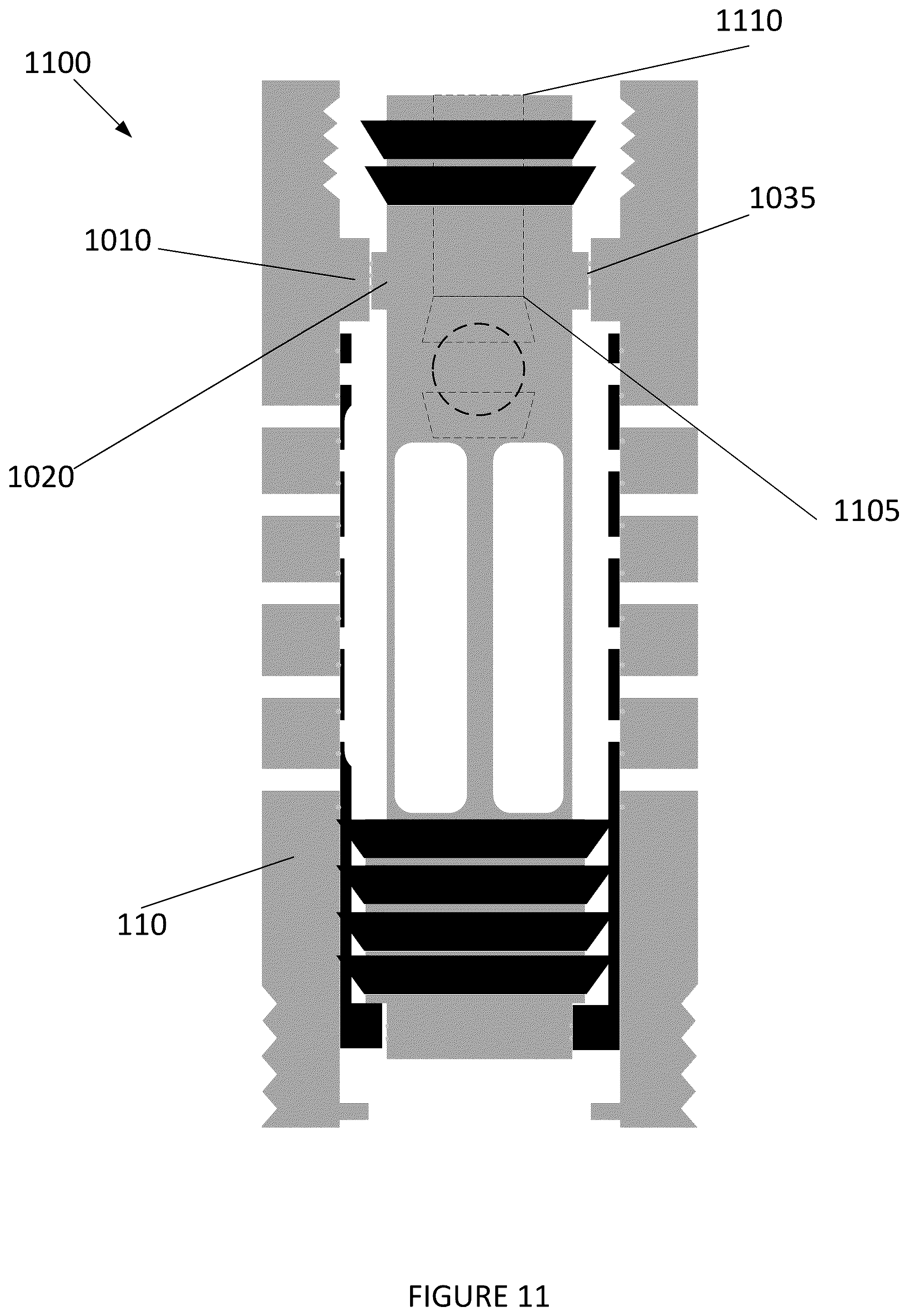Patent US12312908 Figure 11 – Methods and systems associated with converting landing collar to hybrid landing collar and toe sleeve