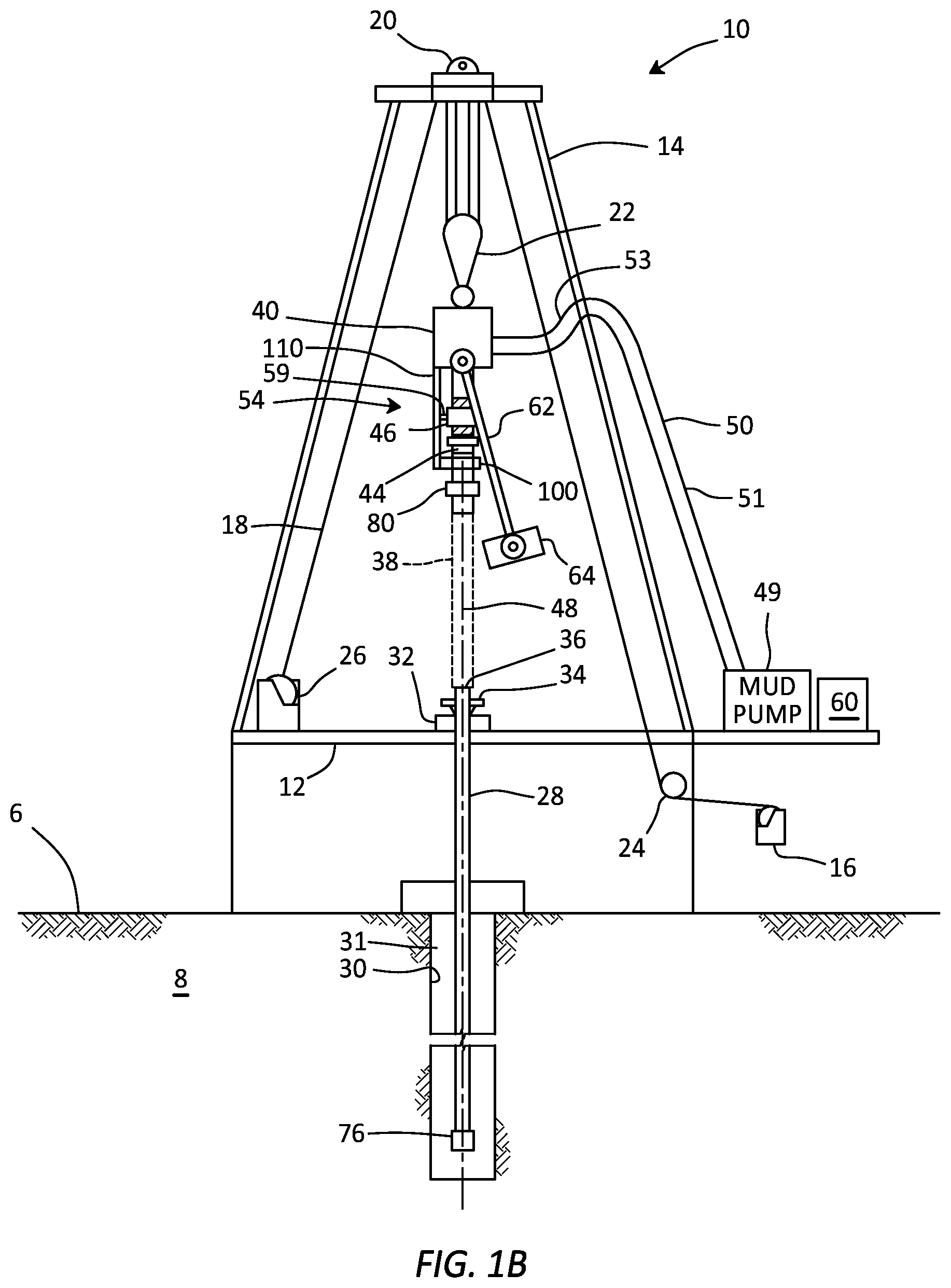 Patent US12312917 Figure 2 – Electric top drive