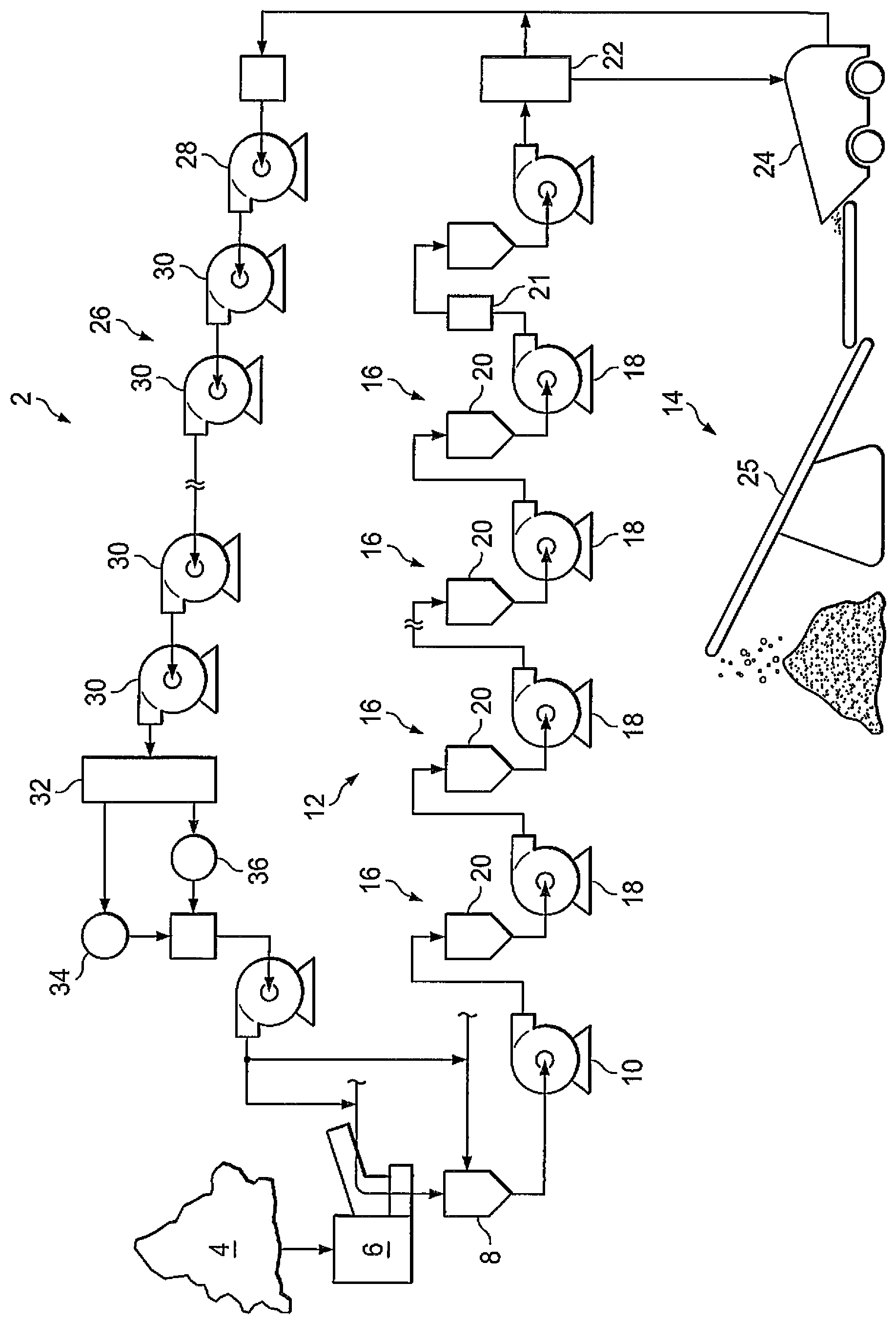 Patent US12312920 Figure 1 – Method and system for recovering, processing, and transporting sand for well fracturing