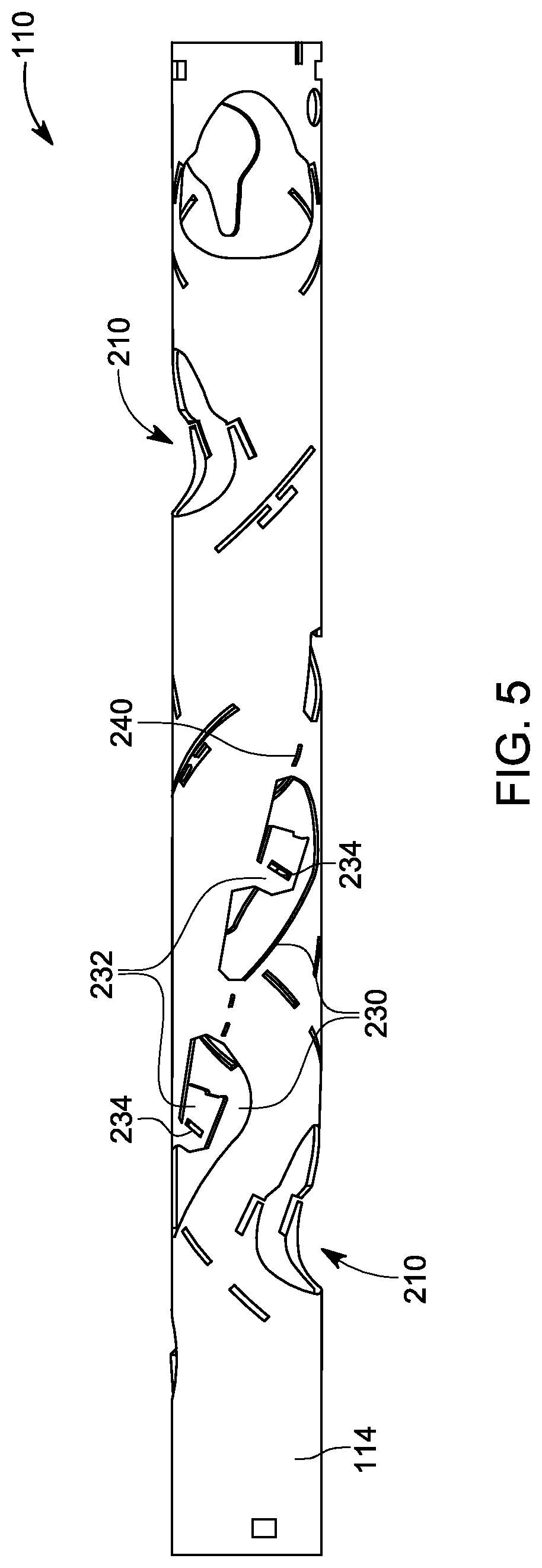 Patent US12312924 Figure 6 – Shaped charge load tube with integrated detonation cord retention mechanism