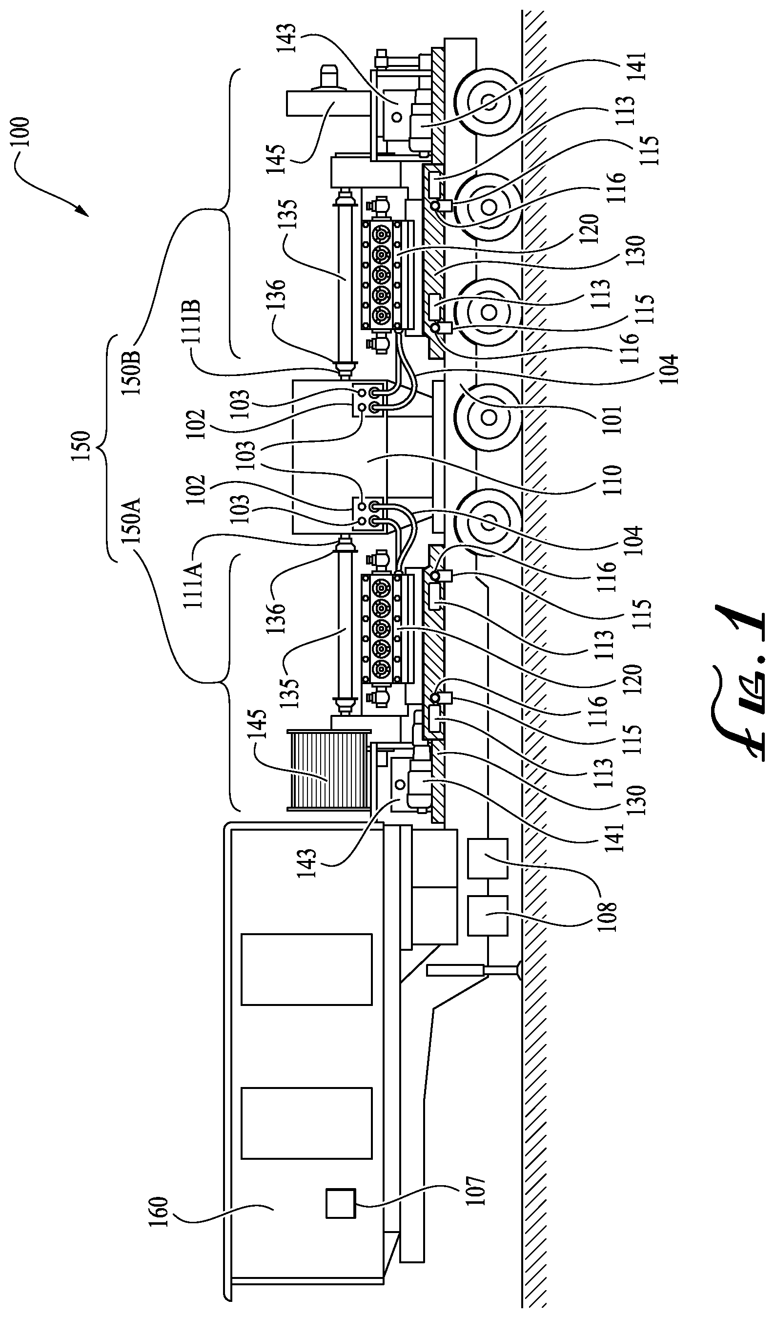 Patent US12312928 Figure 1 – Wellbore services system with anytime access for pump maintenance