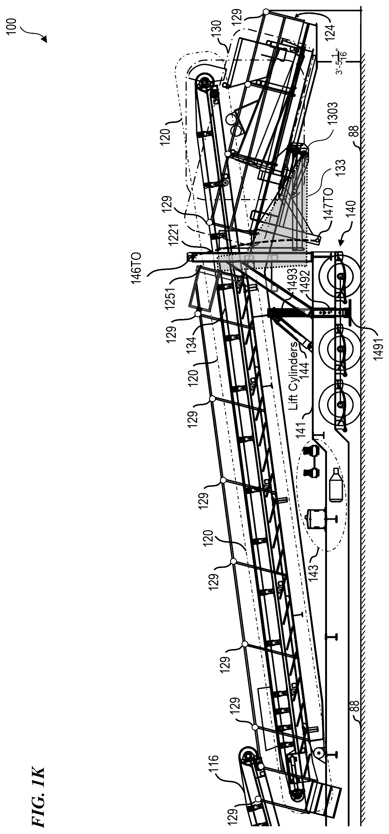 Patent US12312931 Figure 8 – Trailer-integrated self-contained frac-sand system and method with safety features